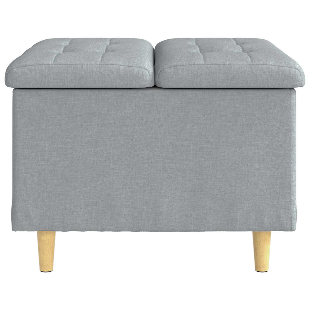 Aufbewahrungsottomane mit Kissen Hellgrau 60 x 60 x 45 cm Stoff