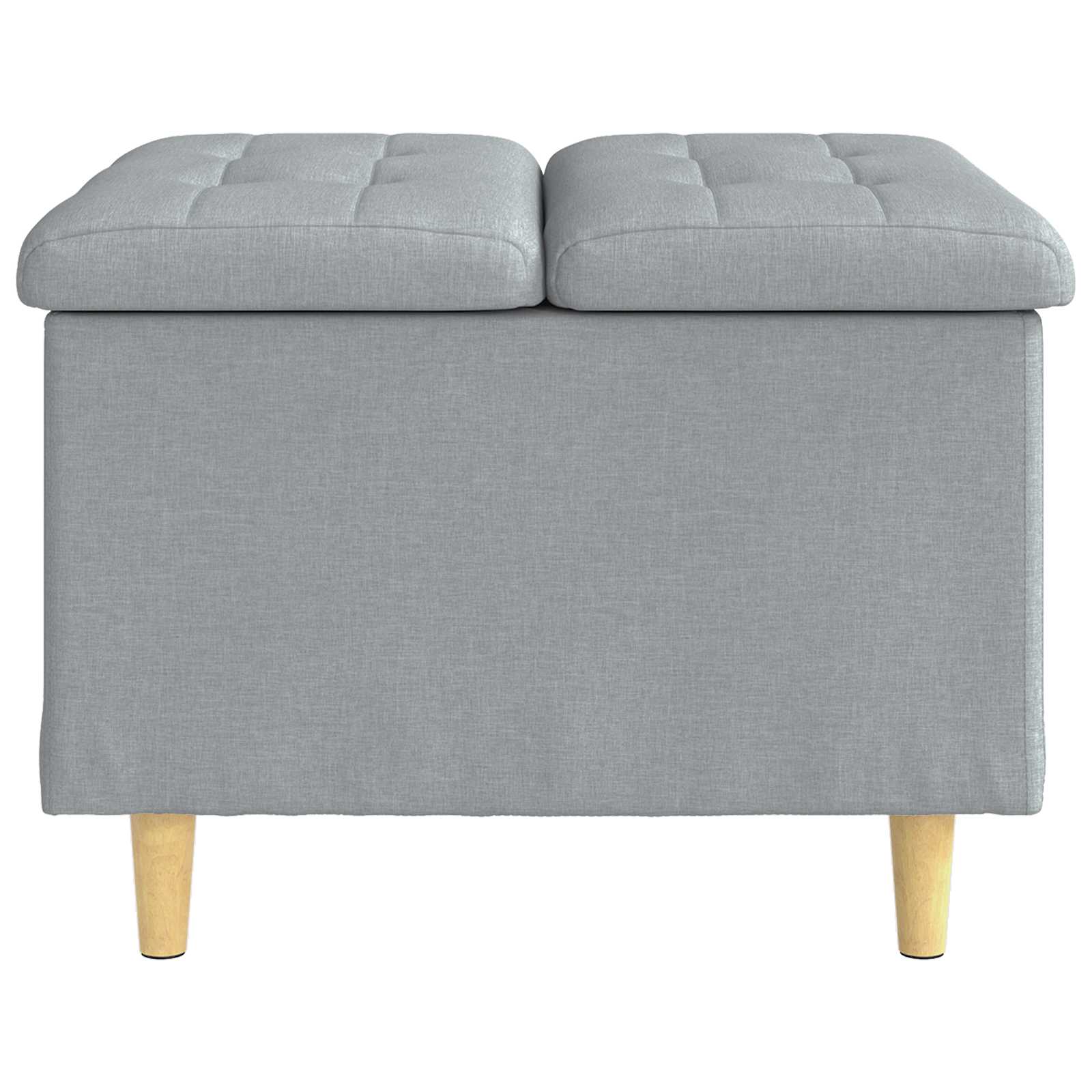 Aufbewahrungsottomane mit Kissen Hellgrau 60 x 60 x 45 cm Stoff