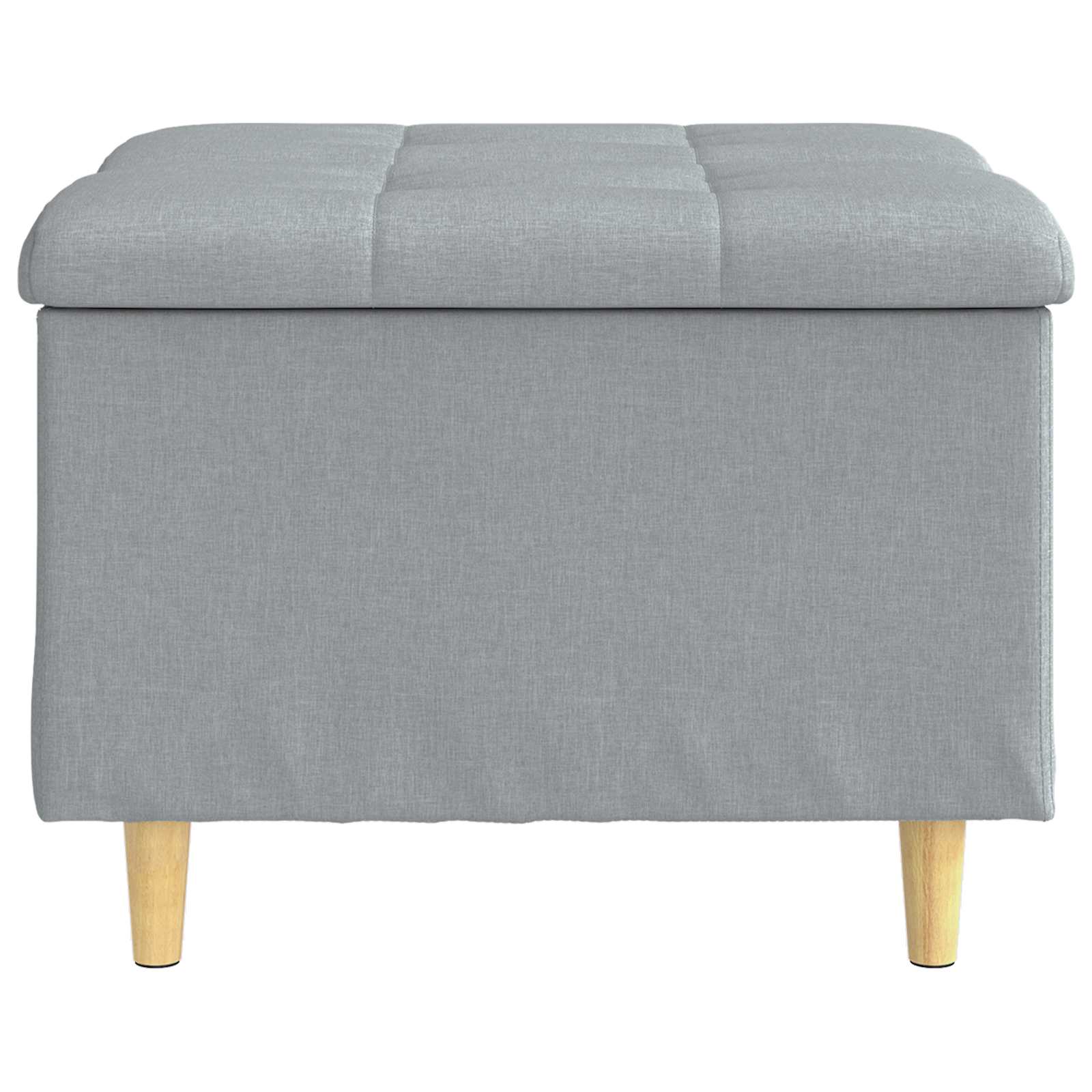 Aufbewahrungsottomane mit Kissen Hellgrau 60 x 60 x 45 cm Stoff