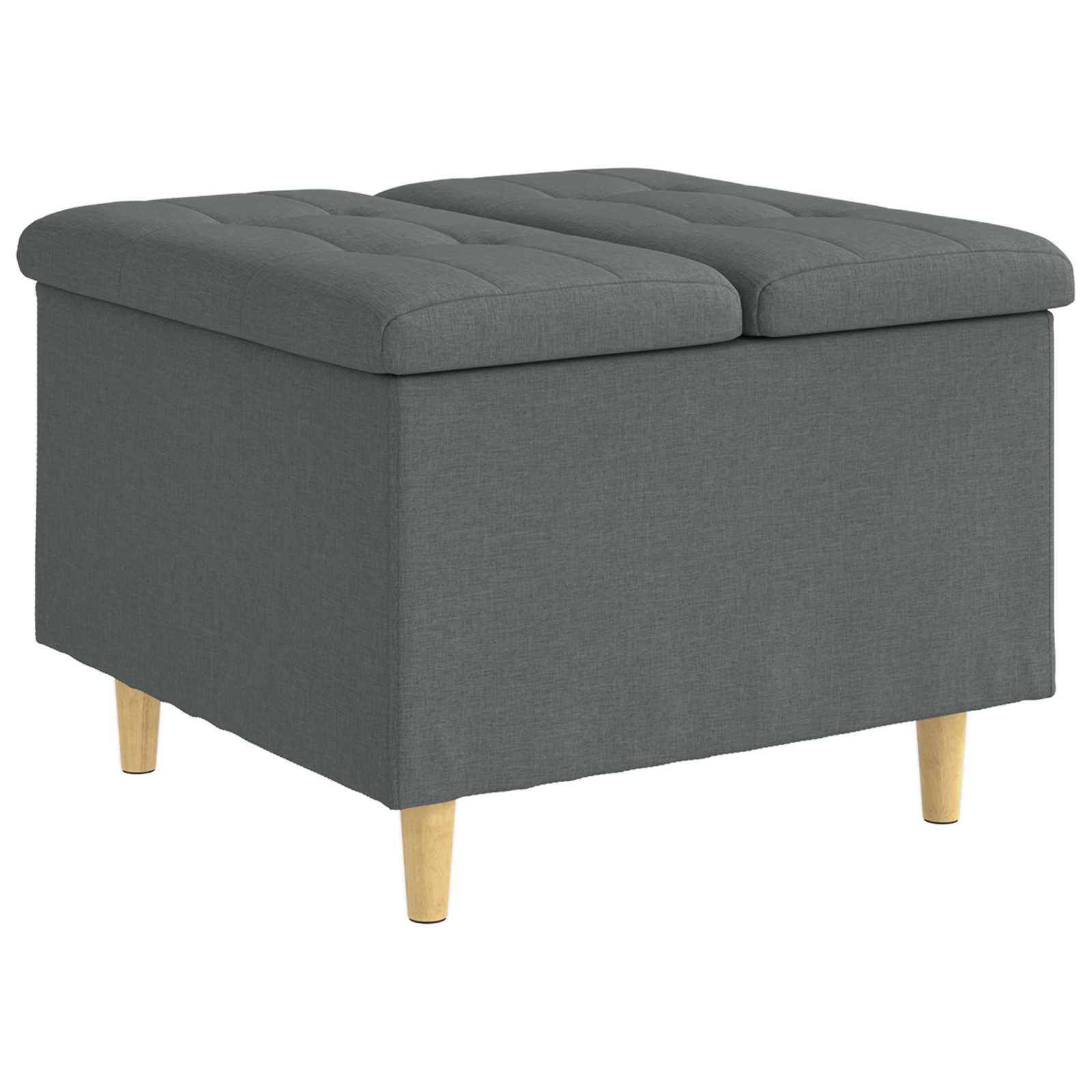 Aufbewahrungsottomane Dunkelgrau 60 x 60 x 45 cm Stoff