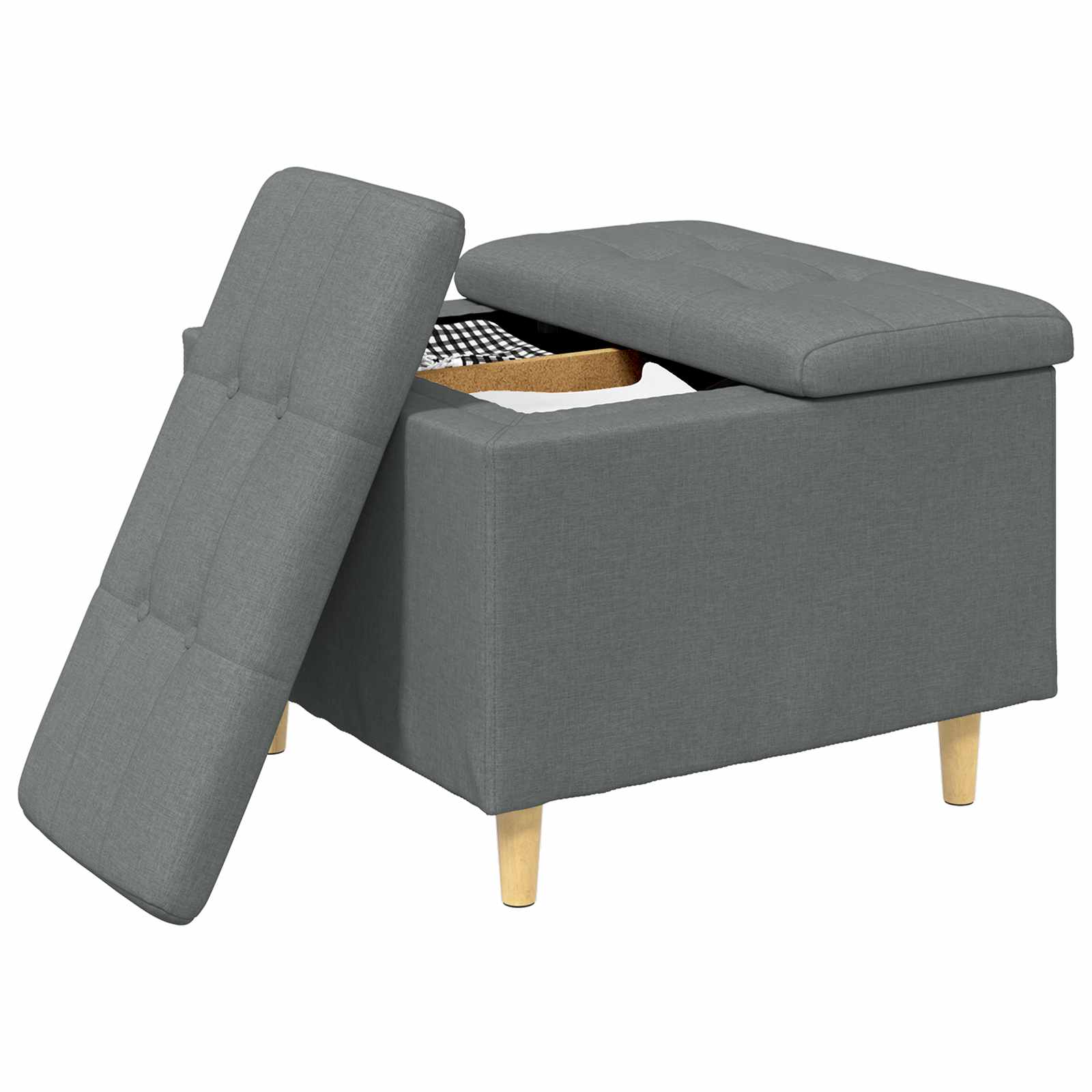 Aufbewahrungsottomane Dunkelgrau 60 x 60 x 45 cm Stoff