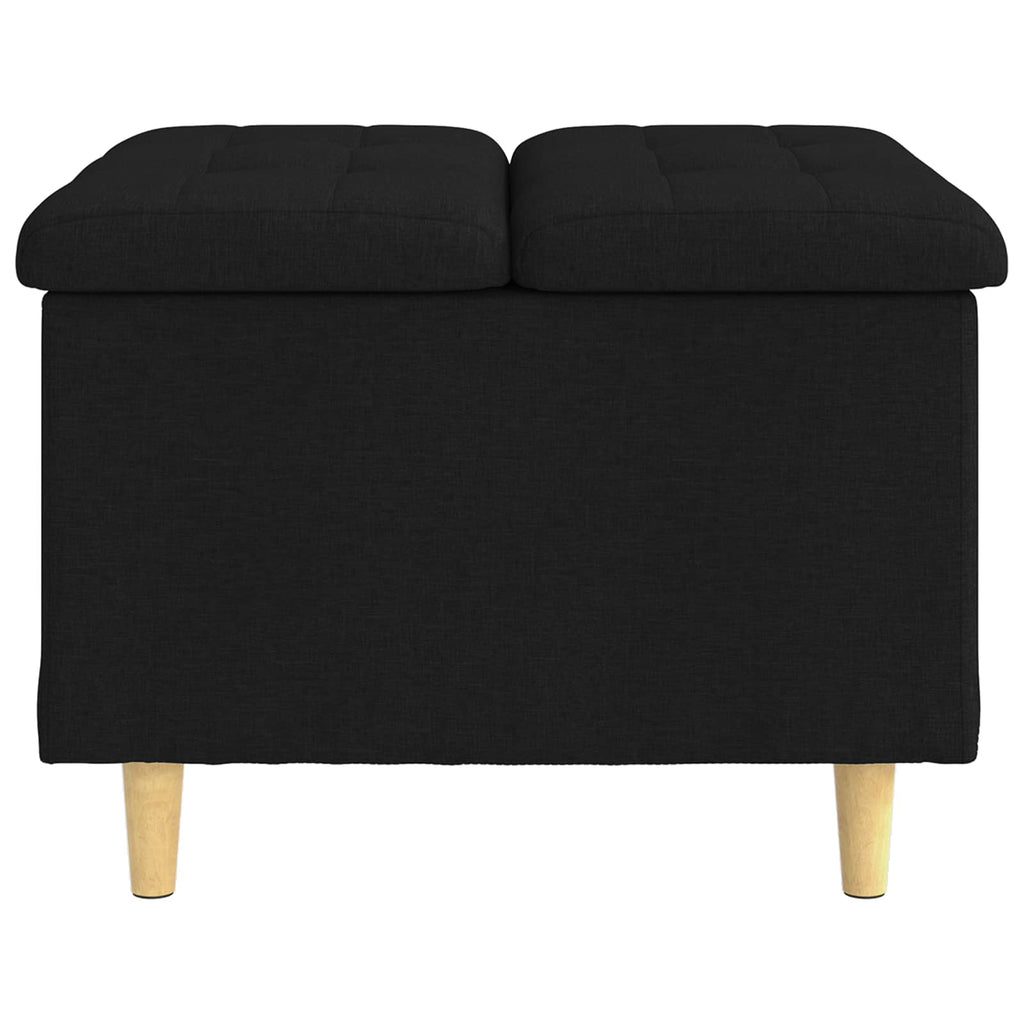 Aufbewahrungsottomane mit Kissen Schwarz 60 x 60 x 45 cm Stoff