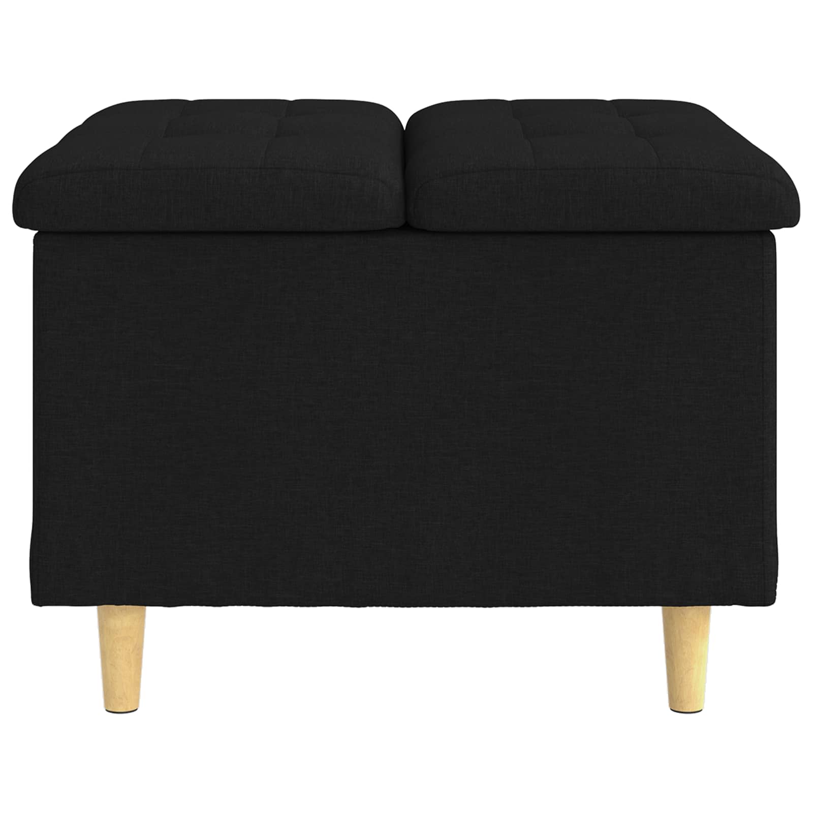 Aufbewahrungsottomane mit Kissen Schwarz 60 x 60 x 45 cm Stoff
