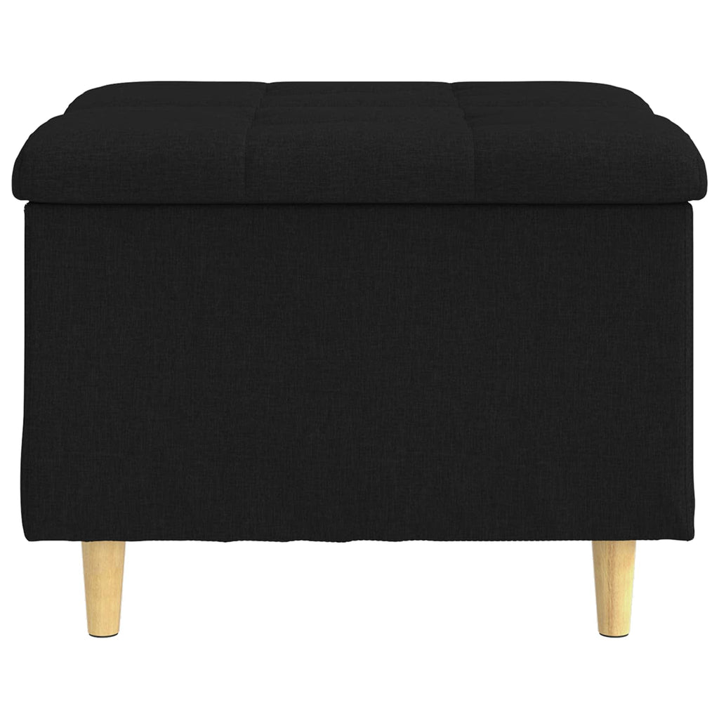 Aufbewahrungsottomane mit Kissen Schwarz 60 x 60 x 45 cm Stoff