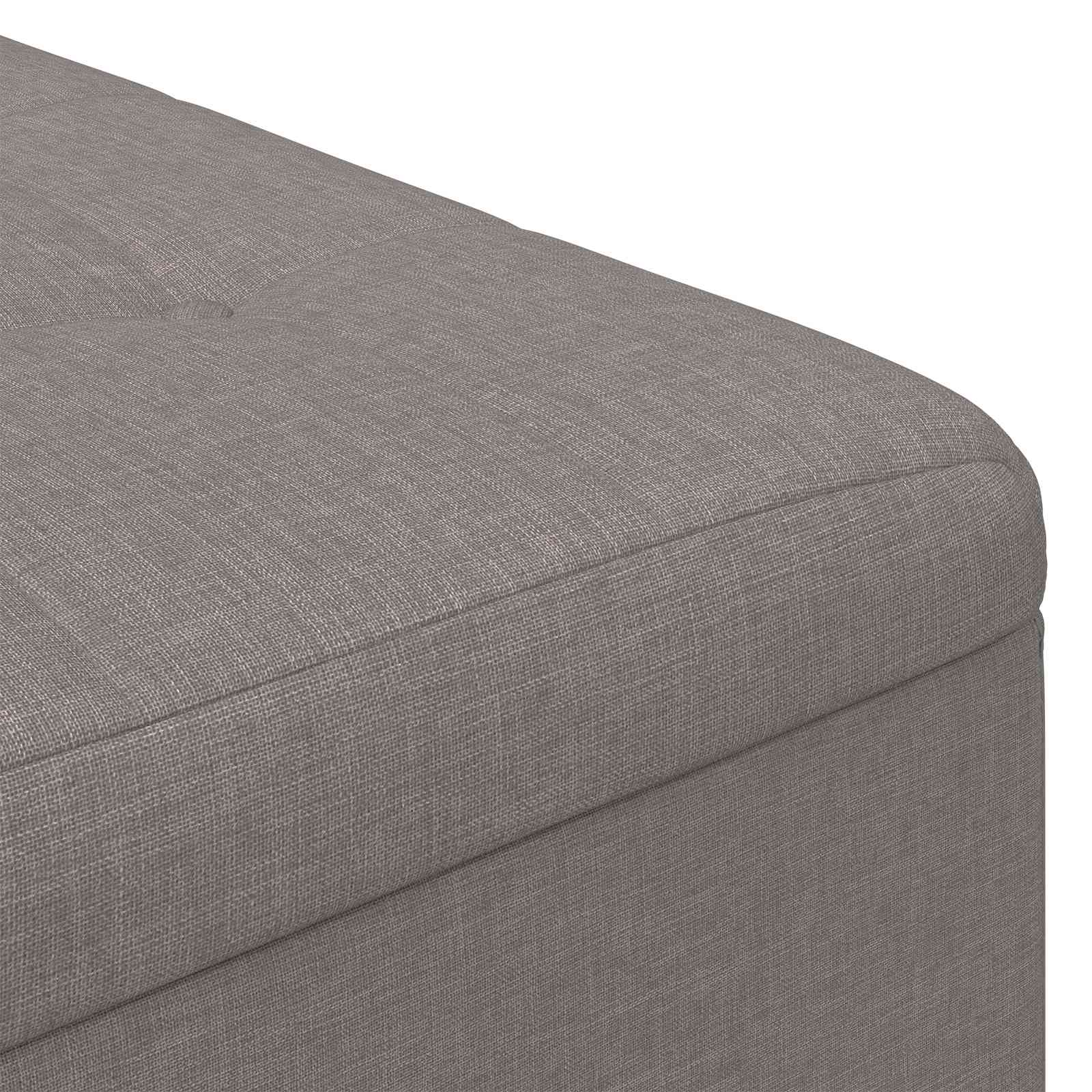 Aufbewahrungsottomane mit Kissen Taupe 60 x 60 x 45 cm Stoff