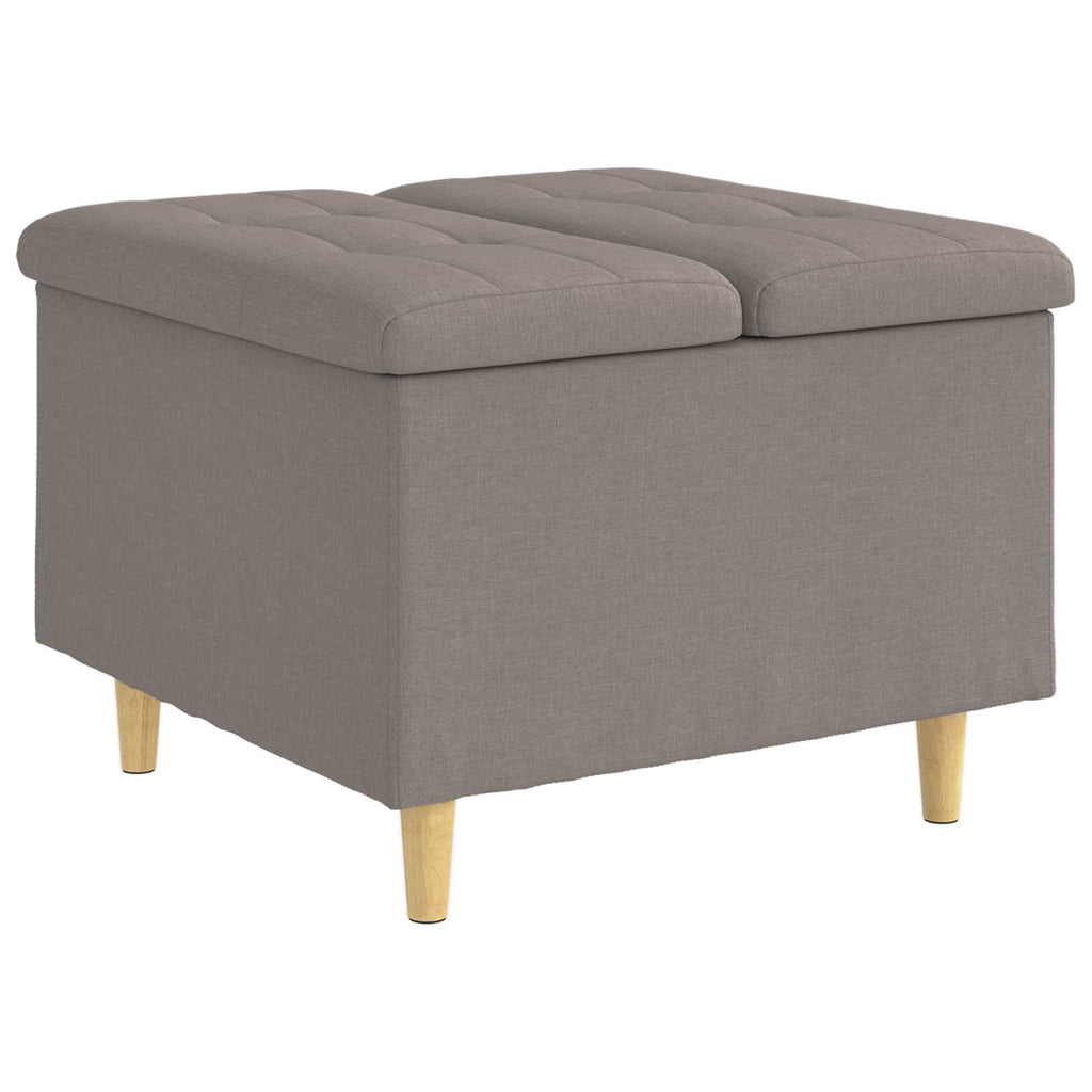 Aufbewahrungsottomane mit Kissen Taupe 60 x 60 x 45 cm Stoff