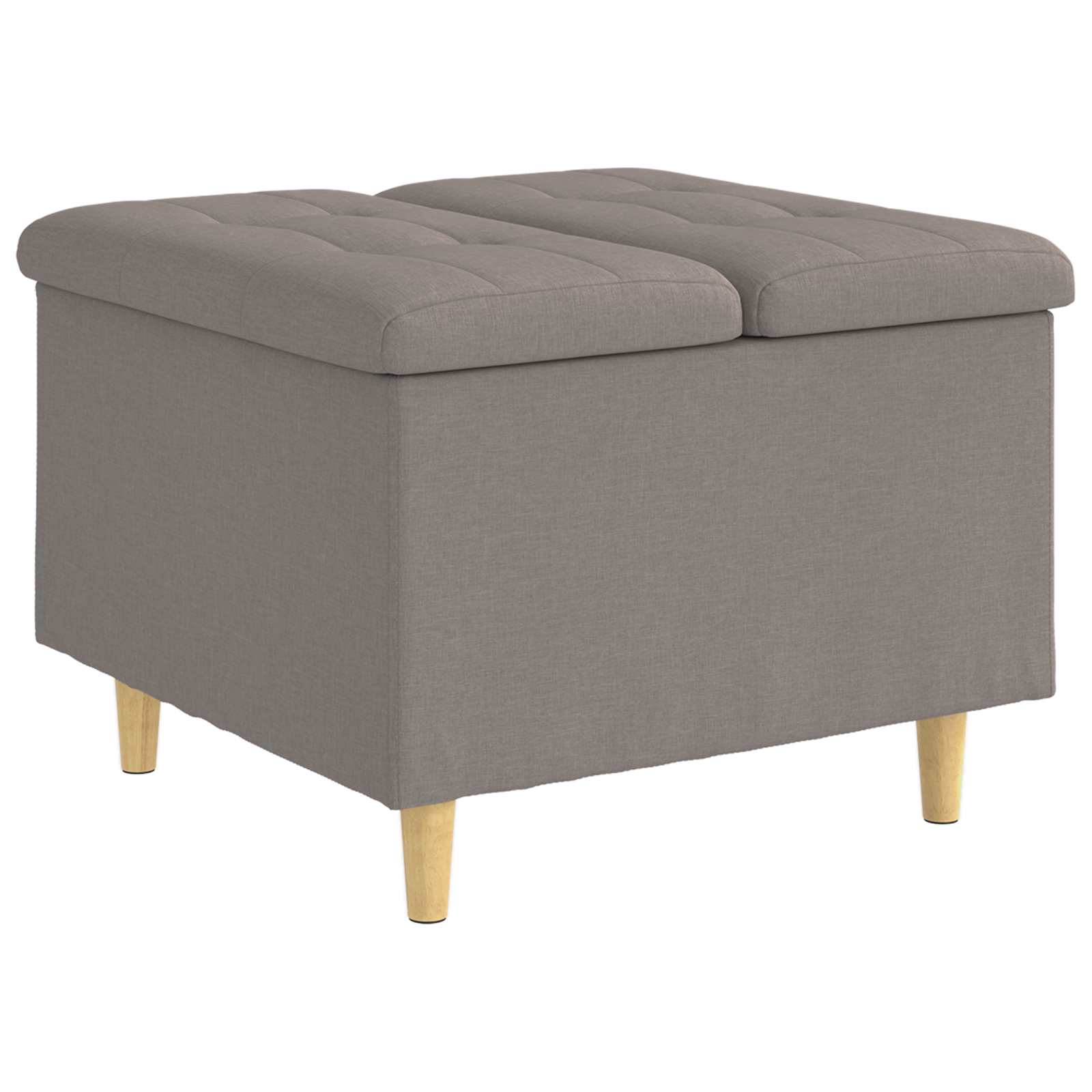 Aufbewahrungsottomane mit Kissen Taupe 60 x 60 x 45 cm Stoff