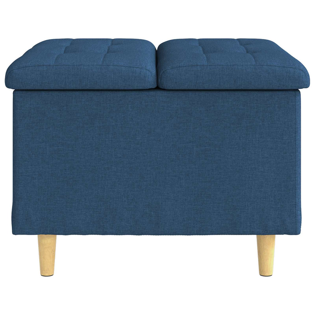 Aufbewahrungsottomane mit Kissen Blau 60 x 60 x 45 cm Stoff