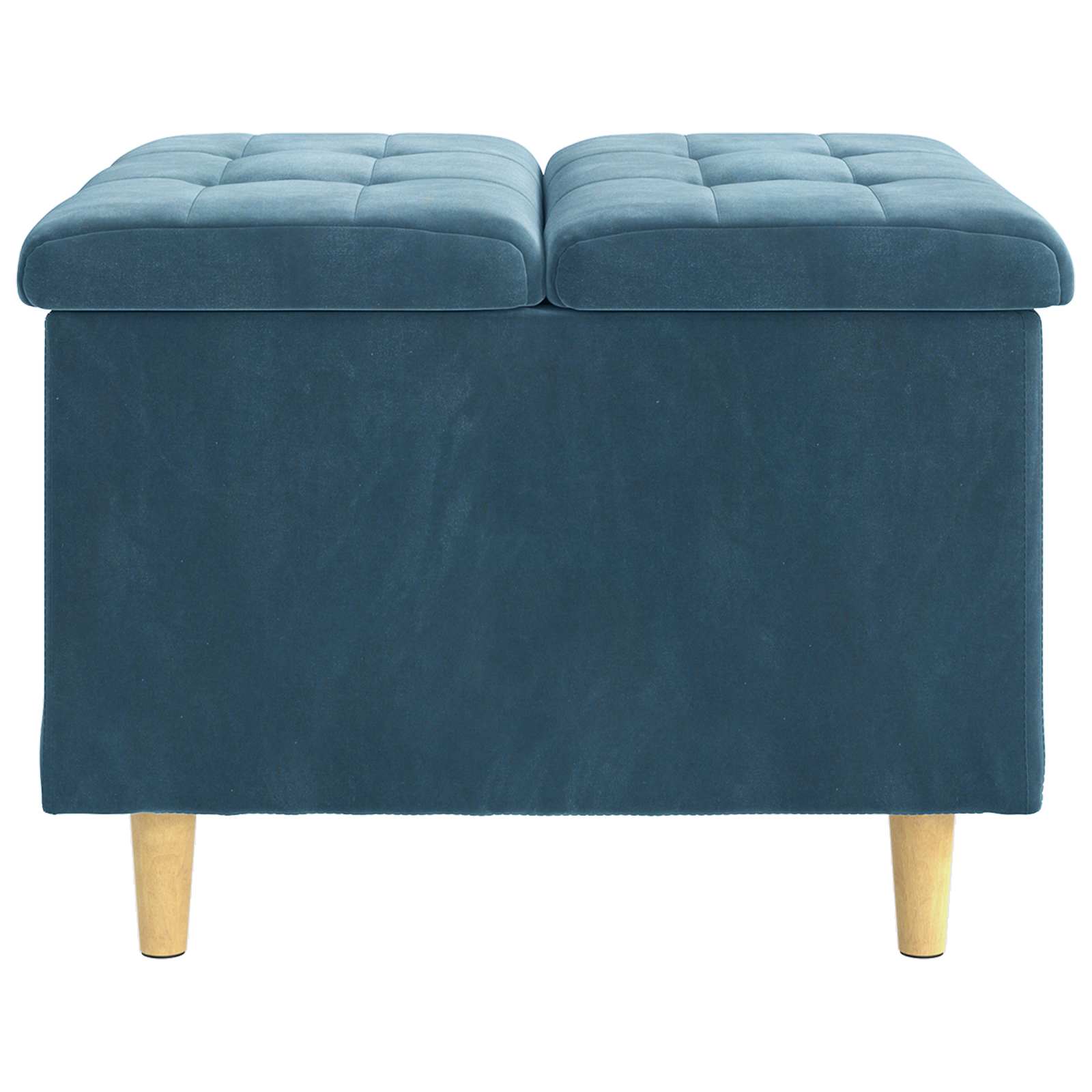Aufbewahrungsottomane mit Kissen Blau 60 x 60 x 45 cm Samt