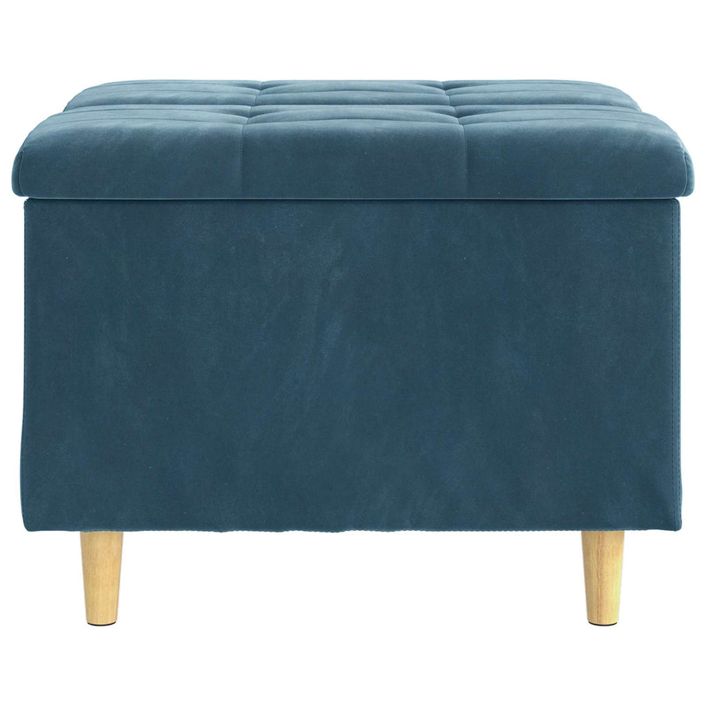 Aufbewahrungsottomane mit Kissen Blau 60 x 60 x 45 cm Samt