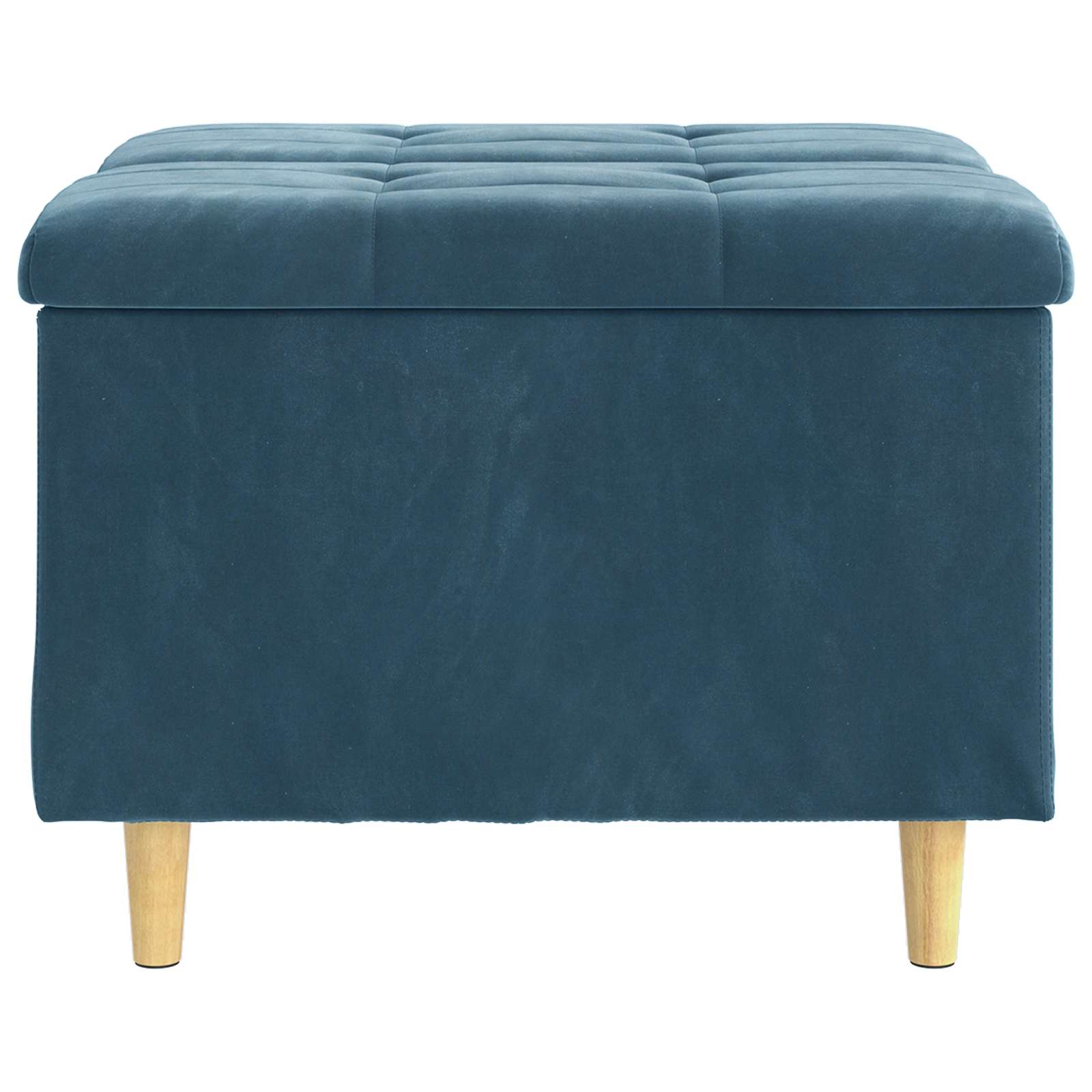 Aufbewahrungsottomane mit Kissen Blau 60 x 60 x 45 cm Samt