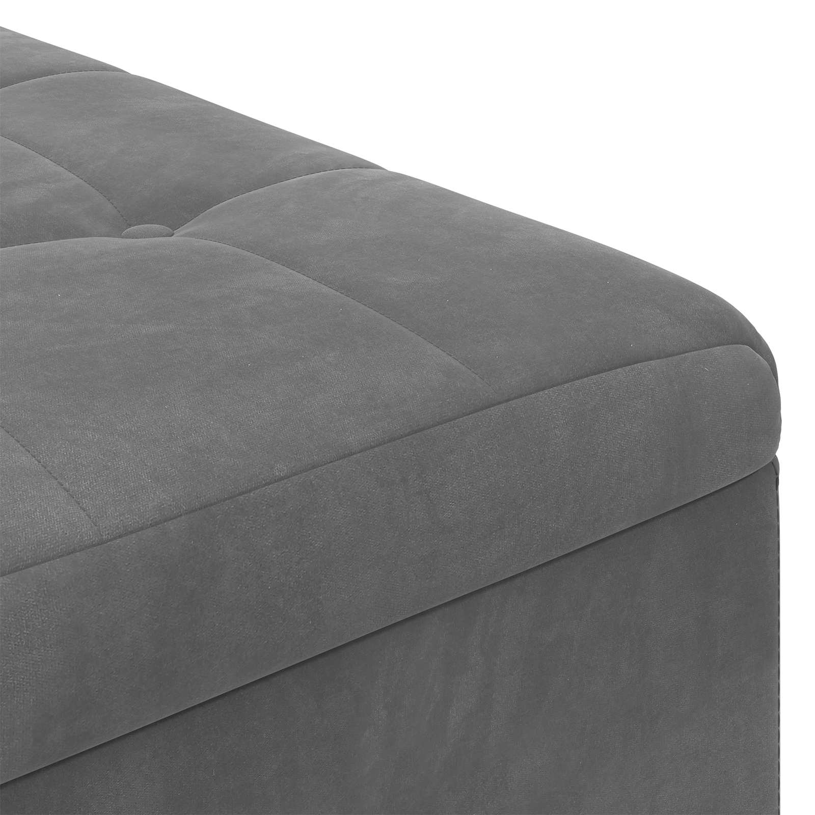 Aufbewahrungsottomane Dunkelgrau 60 x 60 x 45 cm Samt