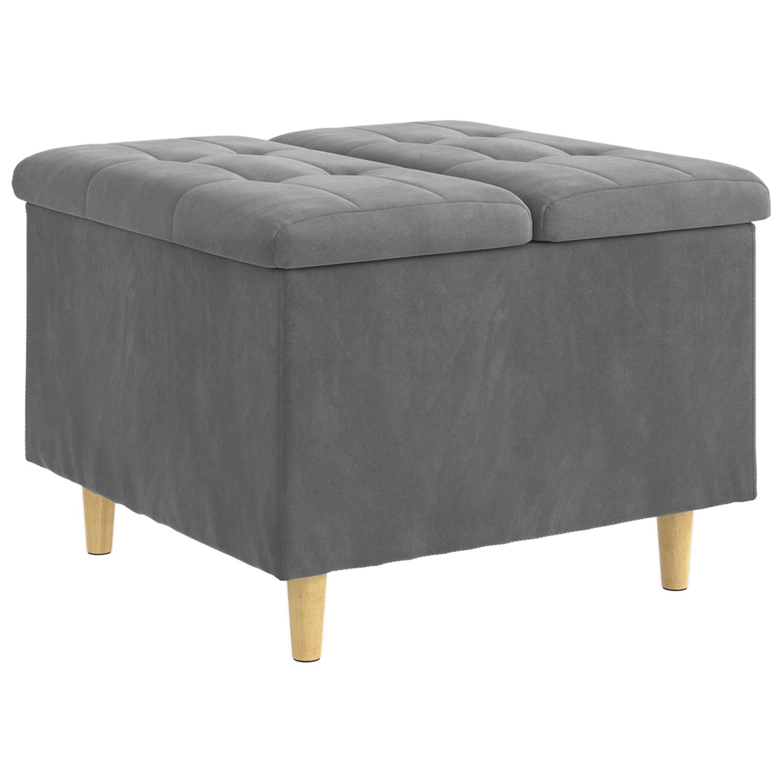 Aufbewahrungsottomane Dunkelgrau 60 x 60 x 45 cm Samt