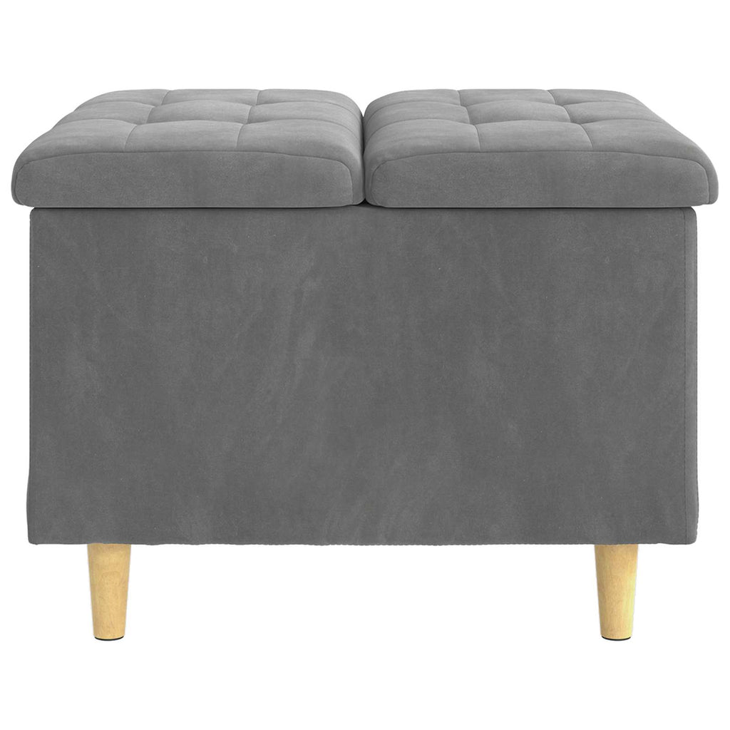 Aufbewahrungsottomane Dunkelgrau 60 x 60 x 45 cm Samt