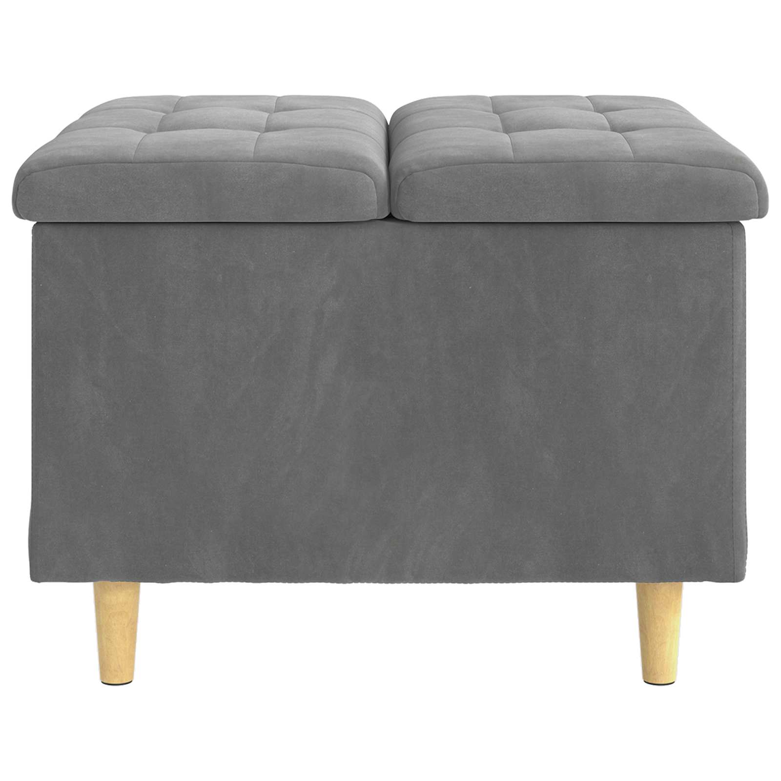 Aufbewahrungsottomane Dunkelgrau 60 x 60 x 45 cm Samt