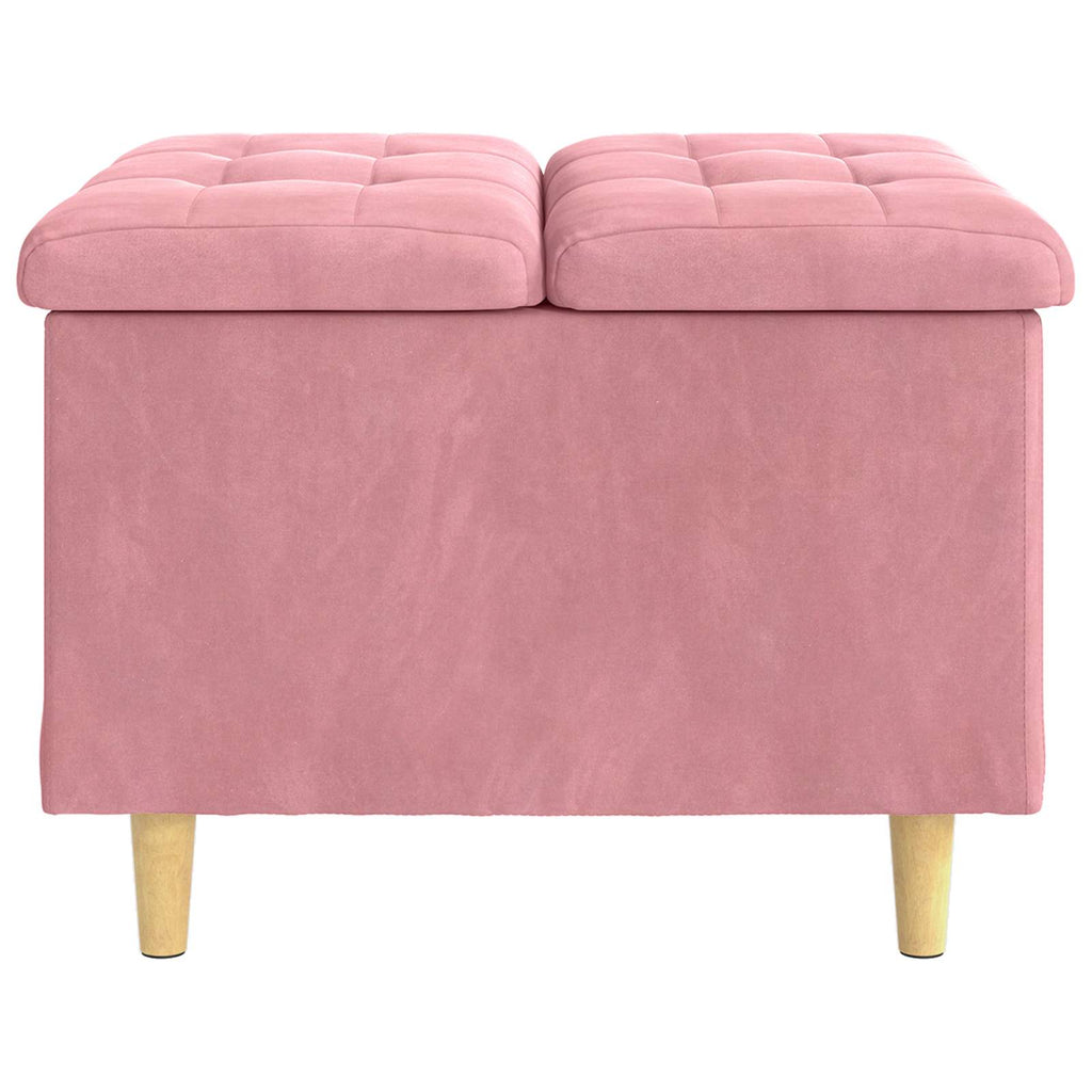 Aufbewahrungsottomane mit Kissen Rosa 60 x 60 x 45 cm Samt