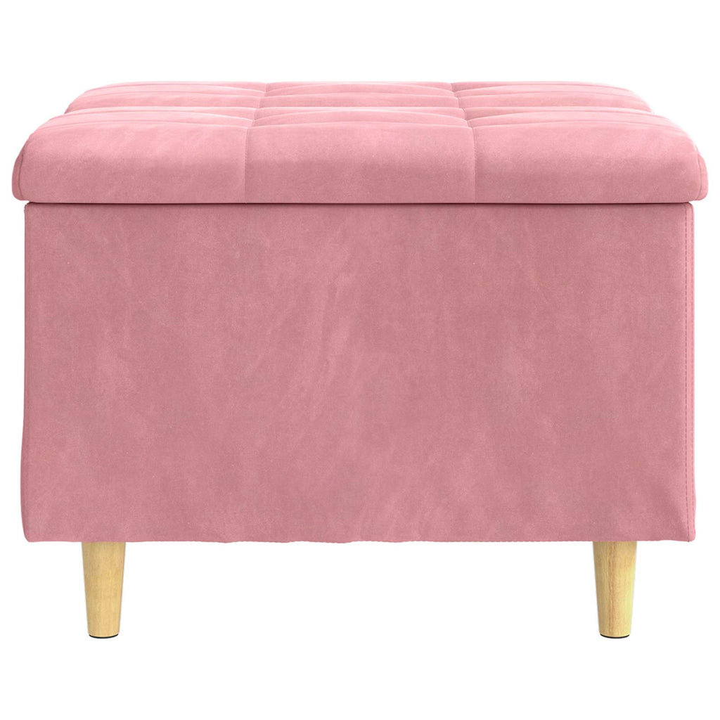 Aufbewahrungsottomane mit Kissen Rosa 60 x 60 x 45 cm Samt