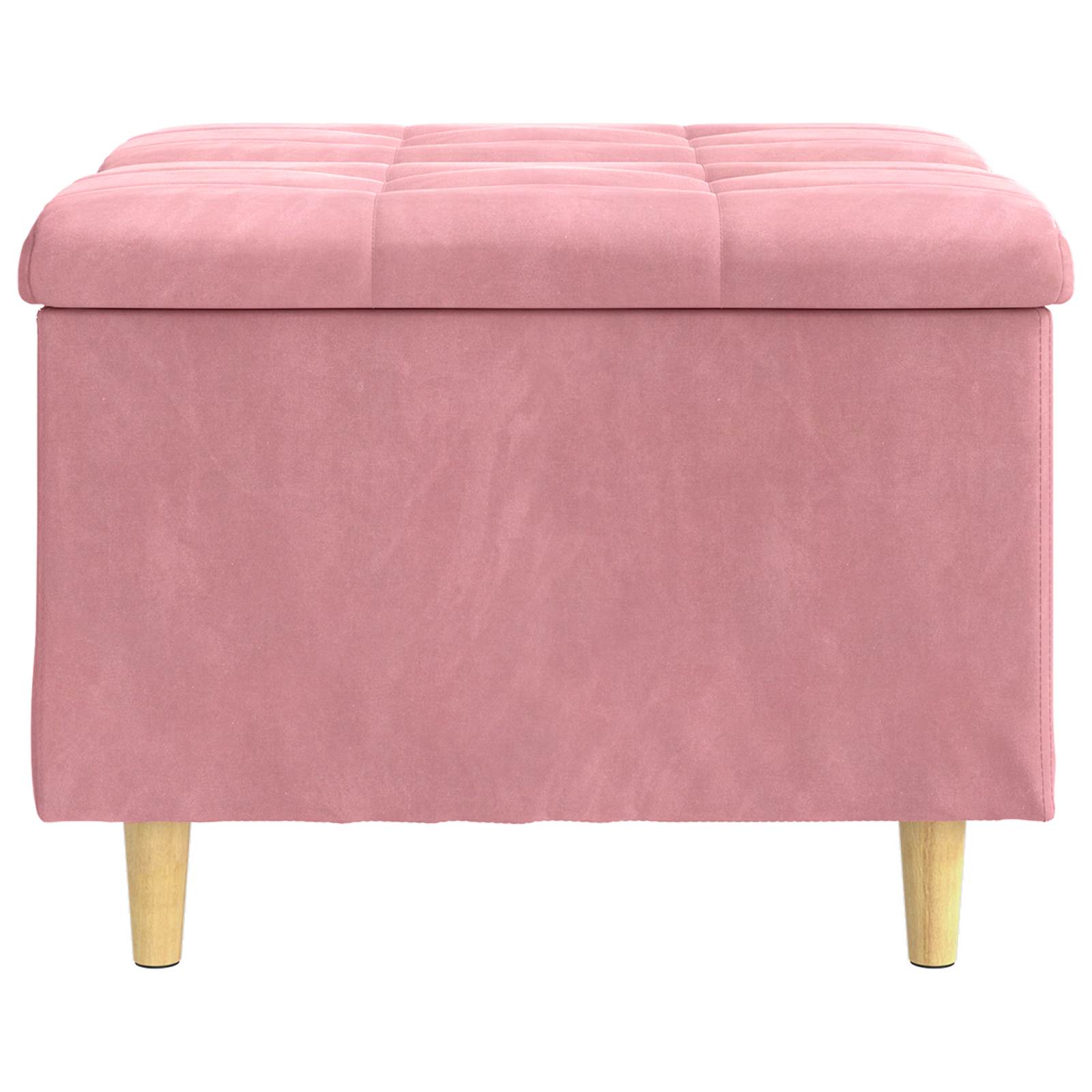 Aufbewahrungsottomane mit Kissen Rosa 60 x 60 x 45 cm Samt