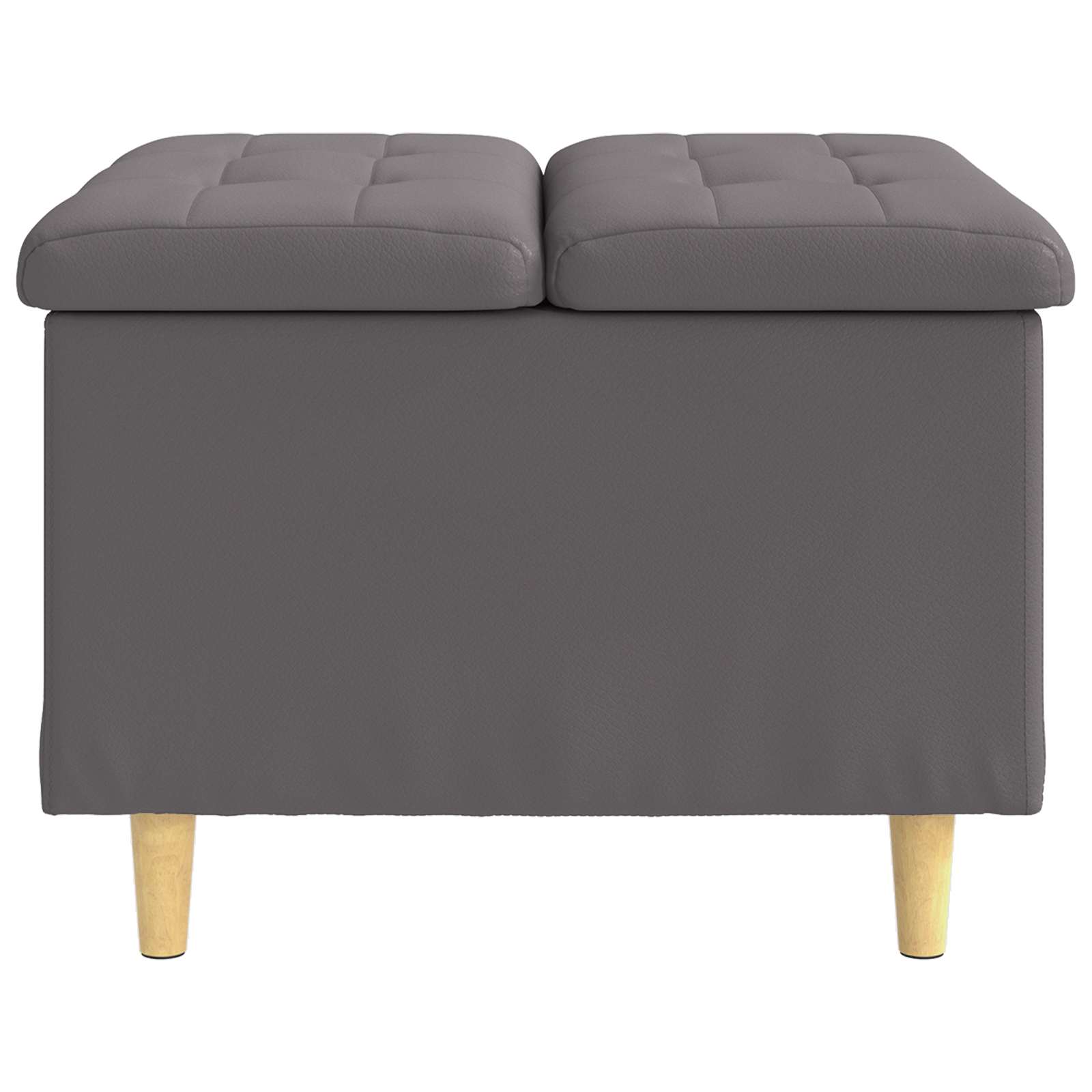 Aufbewahrungsottomane Grau 60 x 60 x 45 cm Kunstleder
