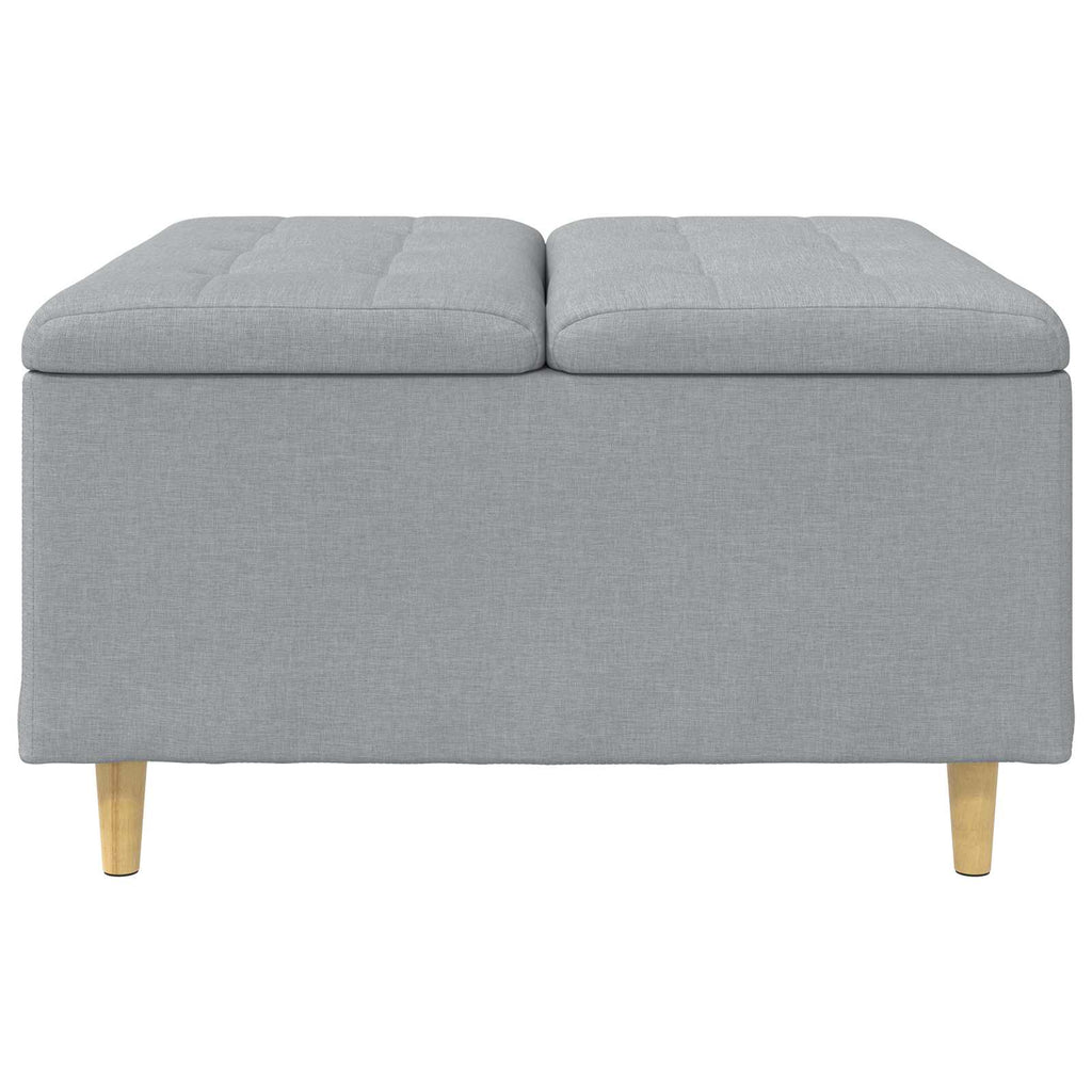 Aufbewahrungsottomane mit Kissen Hellgrau 80 x 80 x 45 cm Stoff