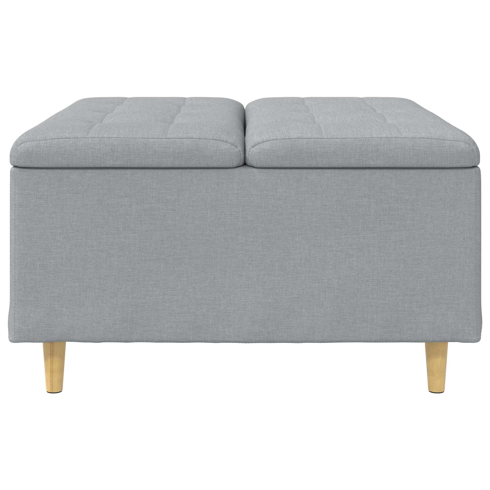 Aufbewahrungsottomane mit Kissen Hellgrau 80 x 80 x 45 cm Stoff