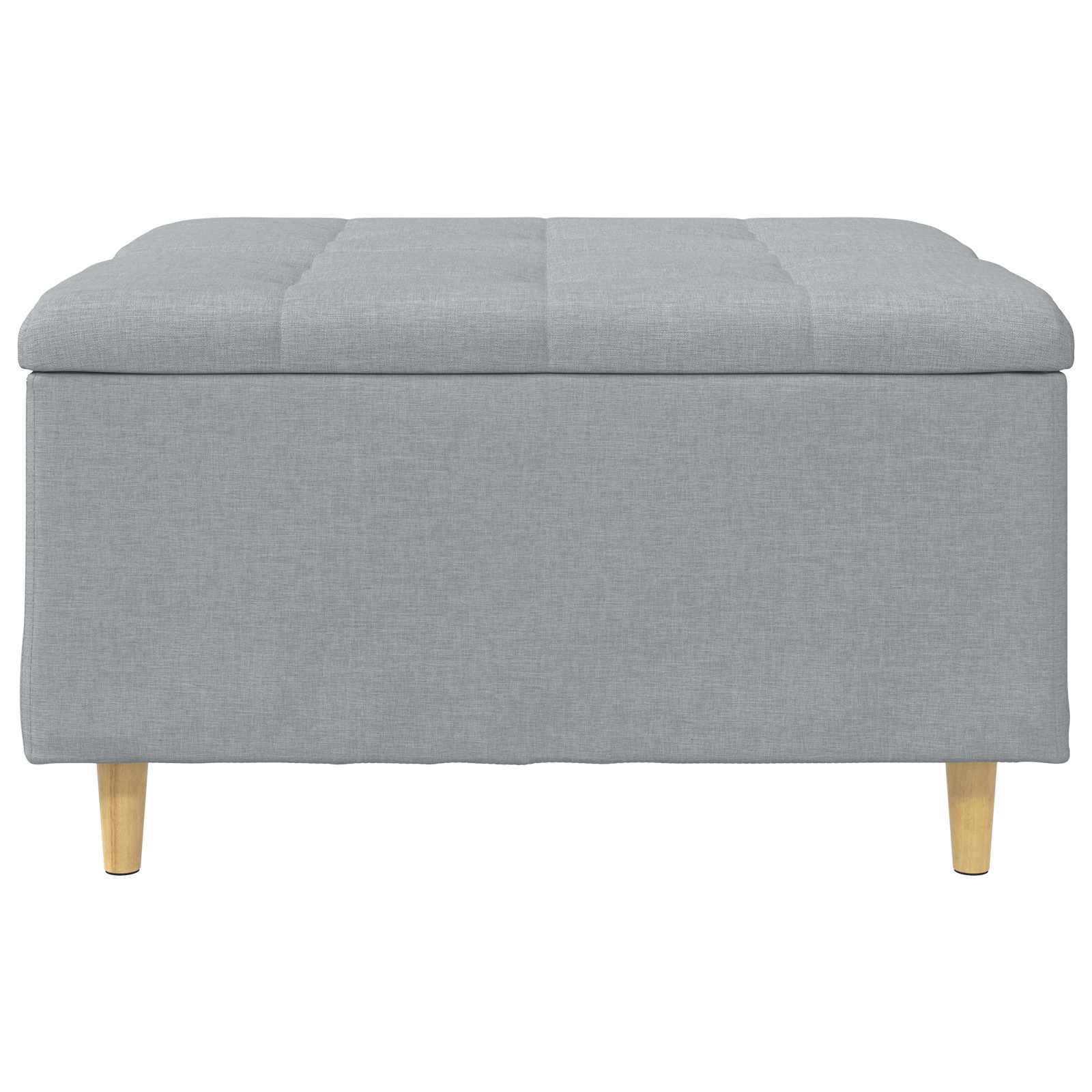 Aufbewahrungsottomane mit Kissen Hellgrau 80 x 80 x 45 cm Stoff