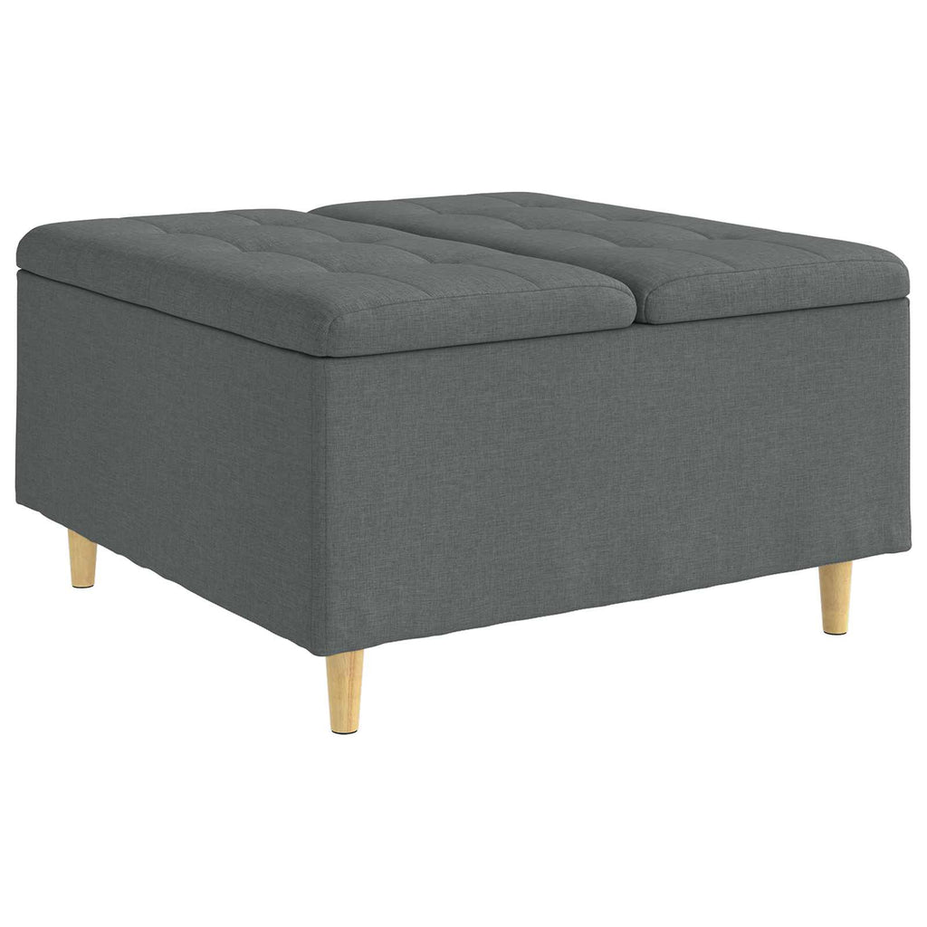 Aufbewahrungsottomane Dunkelgrau 80 x 80 x 45 cm Stoff