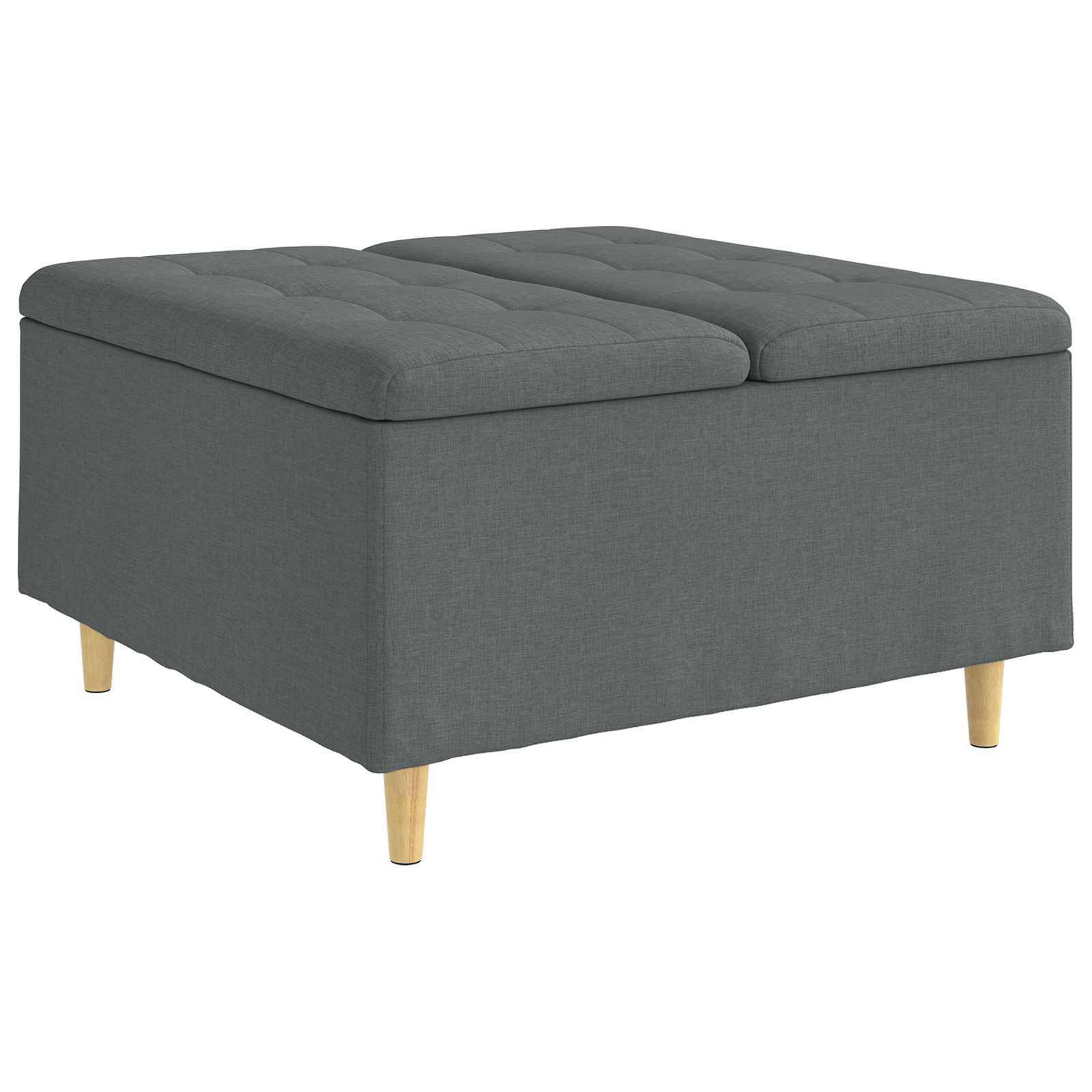 Aufbewahrungsottomane Dunkelgrau 80 x 80 x 45 cm Stoff