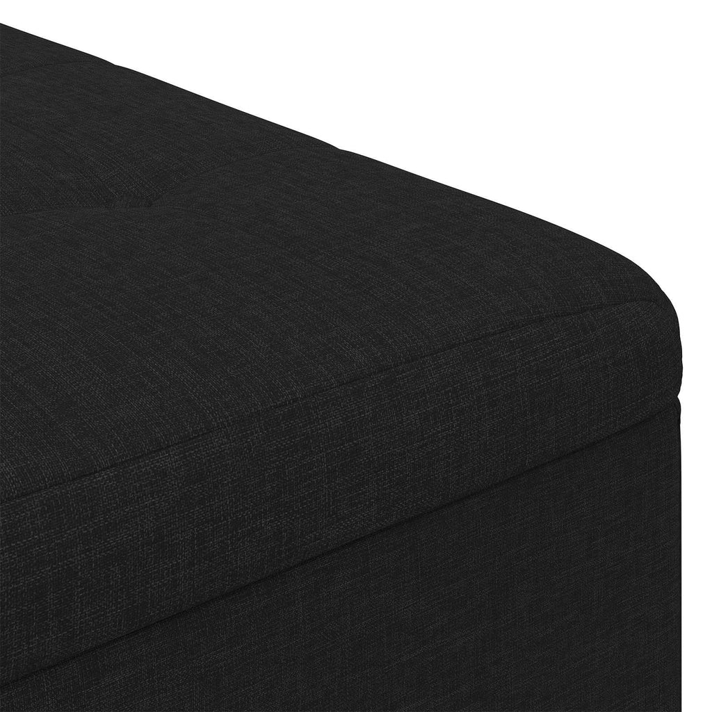 Aufbewahrungsottomane mit Kissen Schwarz 80 x 80 x 45 cm Stoff