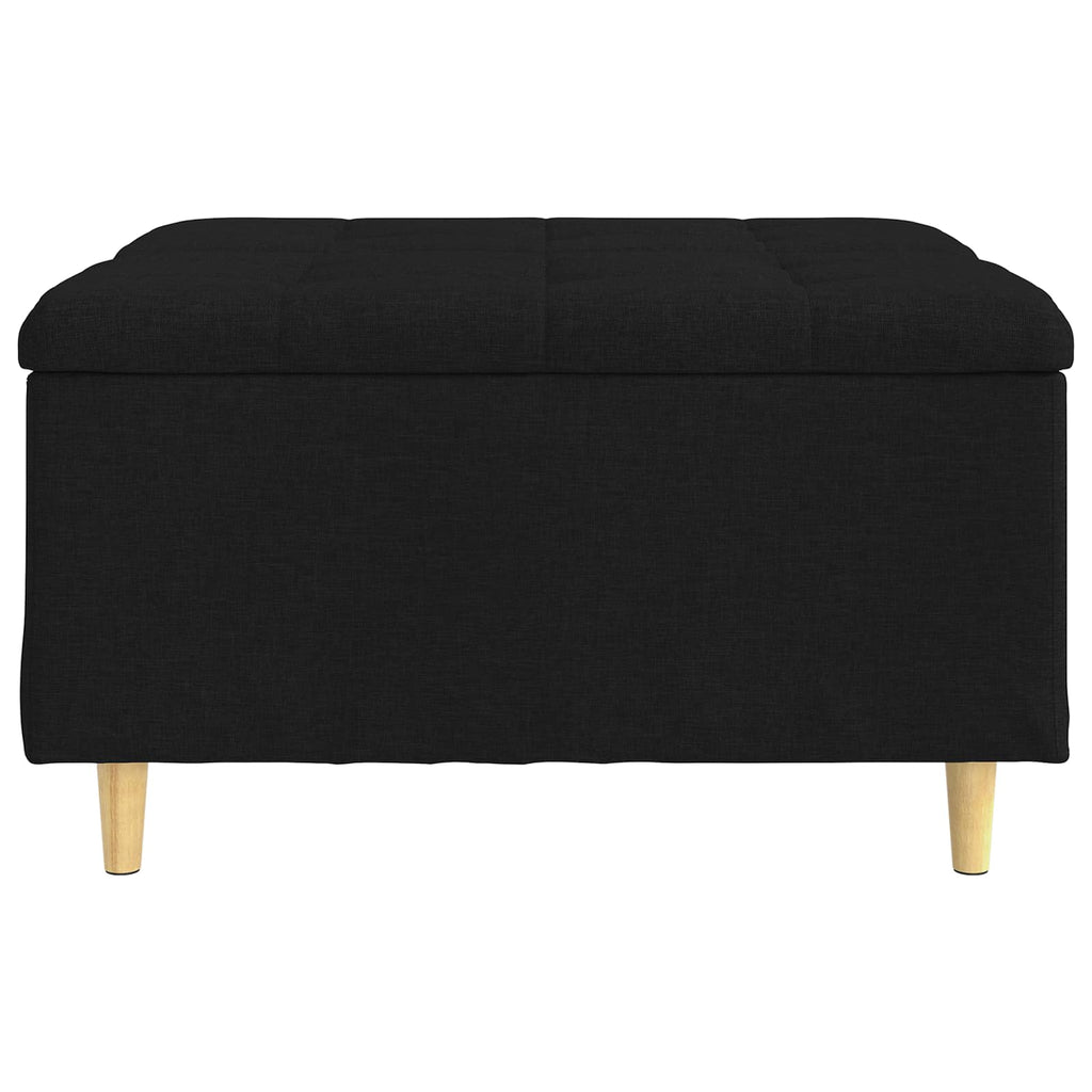 Aufbewahrungsottomane mit Kissen Schwarz 80 x 80 x 45 cm Stoff
