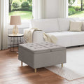 Aufbewahrungsottomane mit Kissen Taupe 80 x 80 x 45 cm Stoff