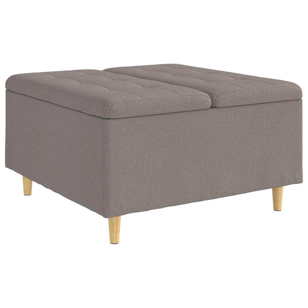 Aufbewahrungsottomane mit Kissen Taupe 80 x 80 x 45 cm Stoff