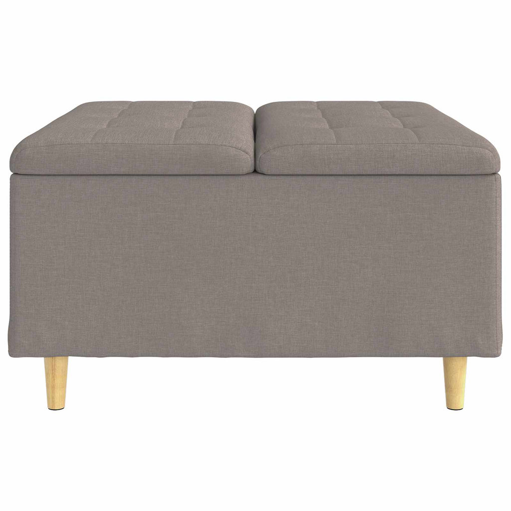 Aufbewahrungsottomane mit Kissen Taupe 80 x 80 x 45 cm Stoff