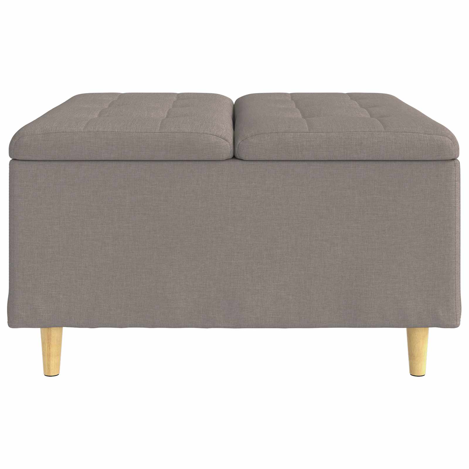 Aufbewahrungsottomane mit Kissen Taupe 80 x 80 x 45 cm Stoff