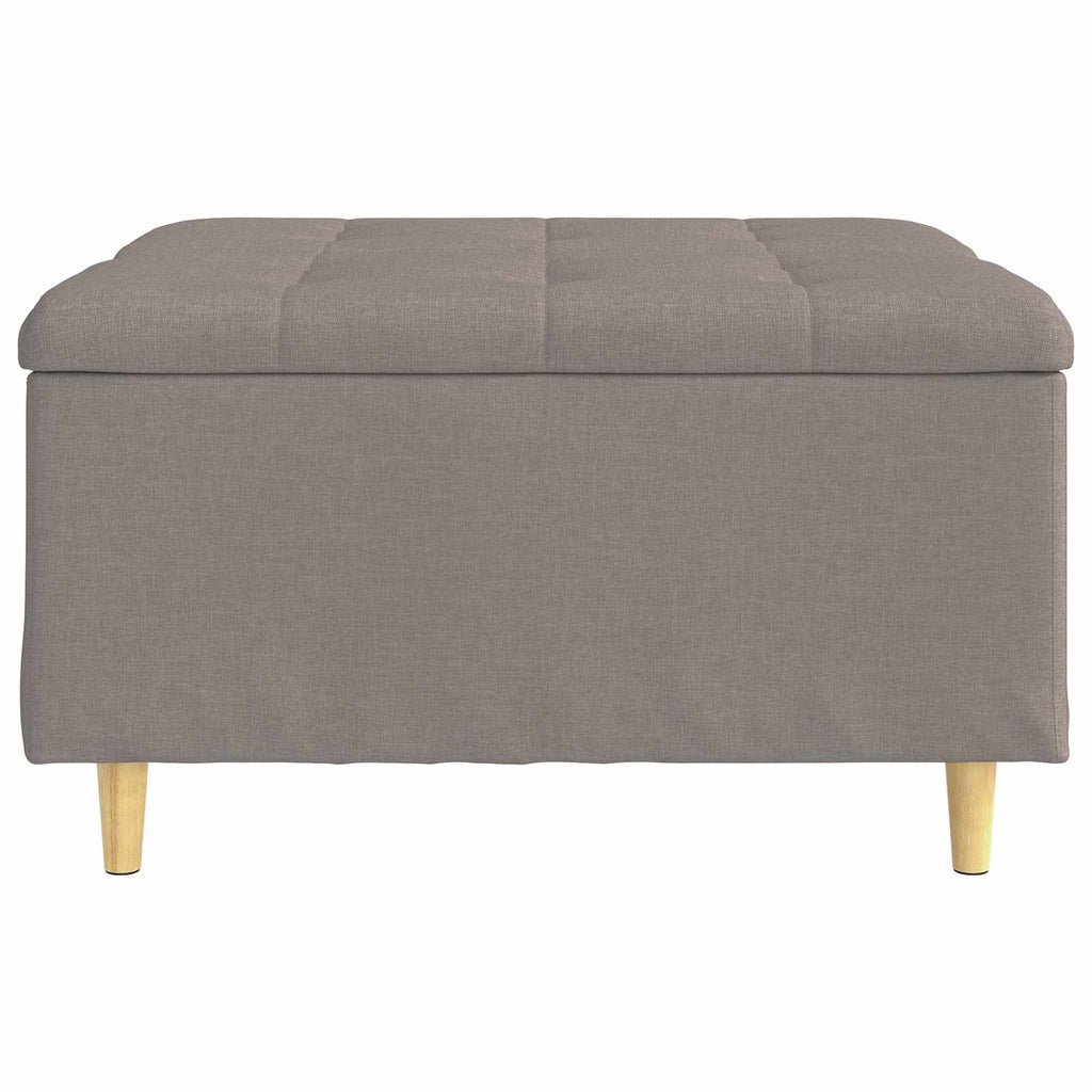 Aufbewahrungsottomane mit Kissen Taupe 80 x 80 x 45 cm Stoff
