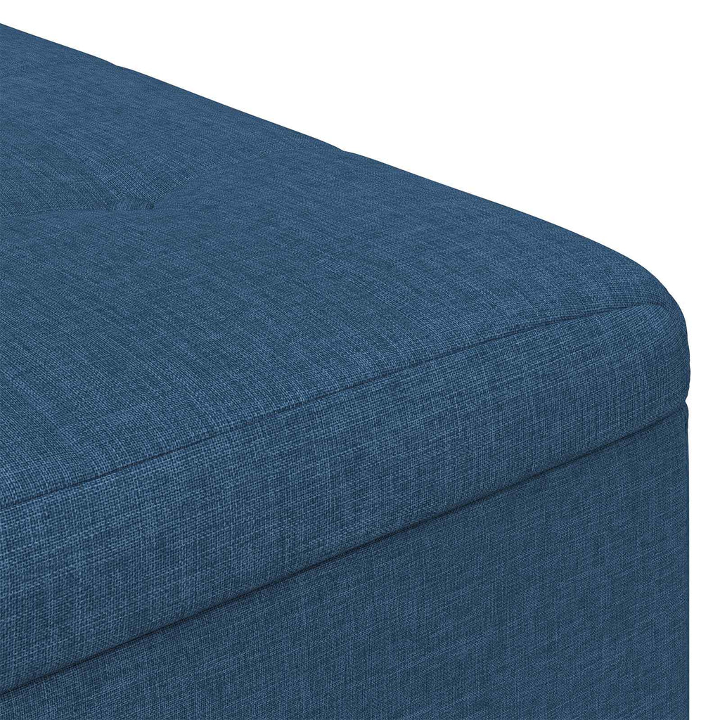 Aufbewahrungsottomane mit Kissen Blau 80 x 80 x 45 cm Stoff