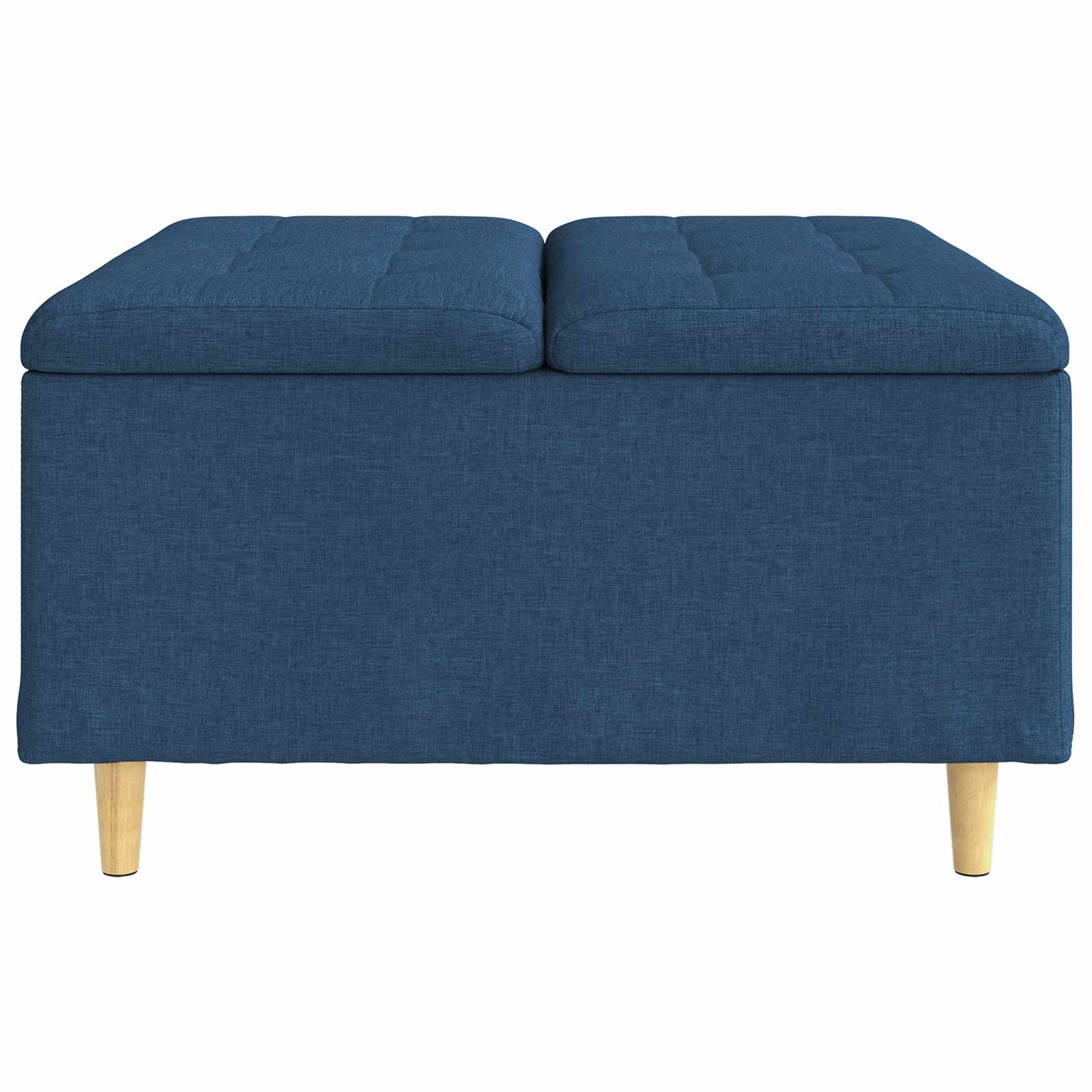 Aufbewahrungsottomane mit Kissen Blau 80 x 80 x 45 cm Stoff