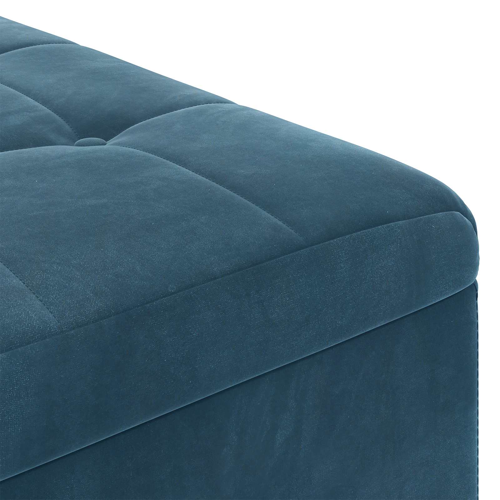 Aufbewahrungsottomane mit Kissen Blau 80 x 80 x 45 cm Samt