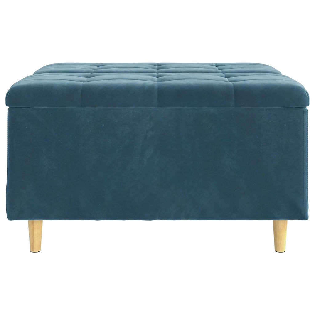 Aufbewahrungsottomane mit Kissen Blau 80 x 80 x 45 cm Samt