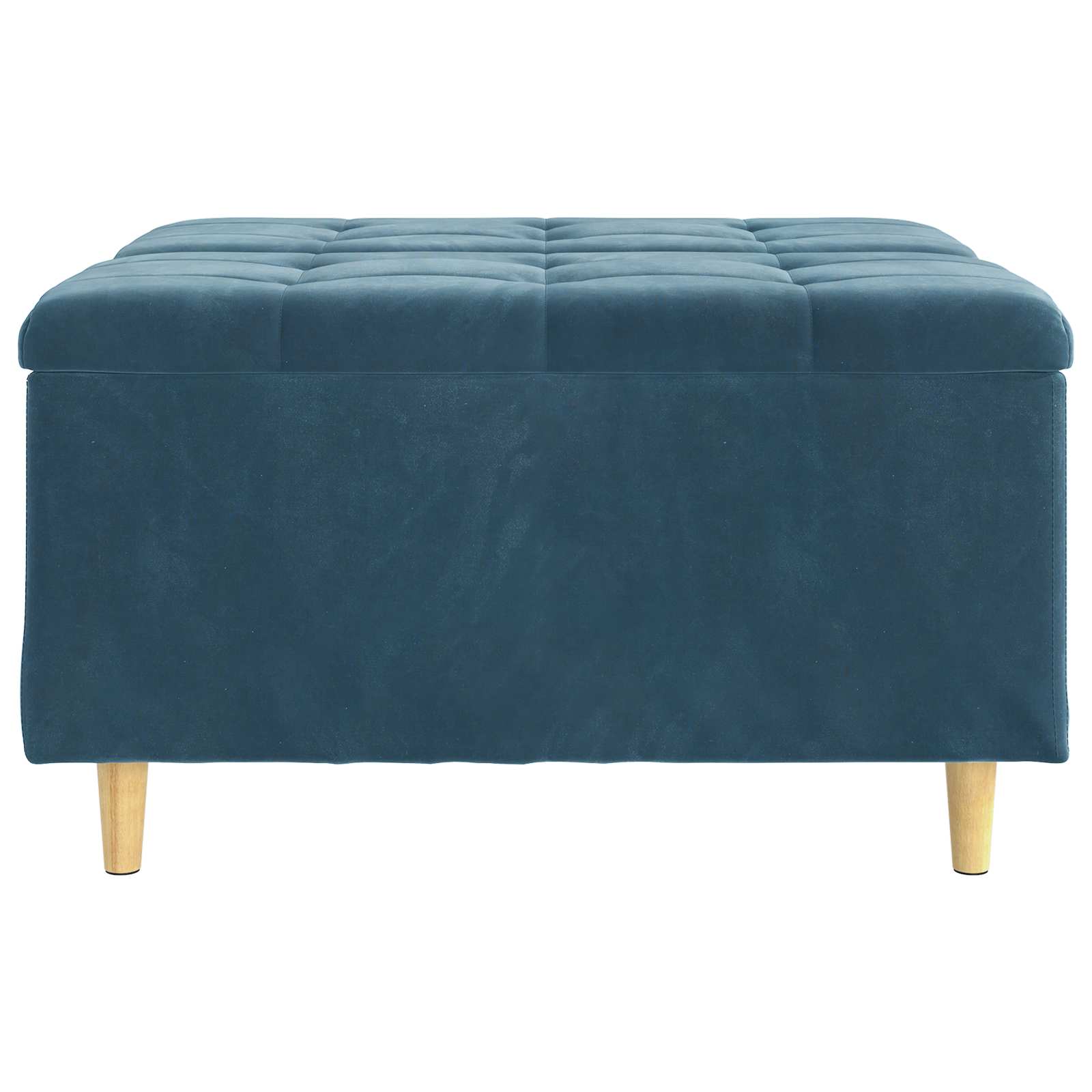 Aufbewahrungsottomane mit Kissen Blau 80 x 80 x 45 cm Samt