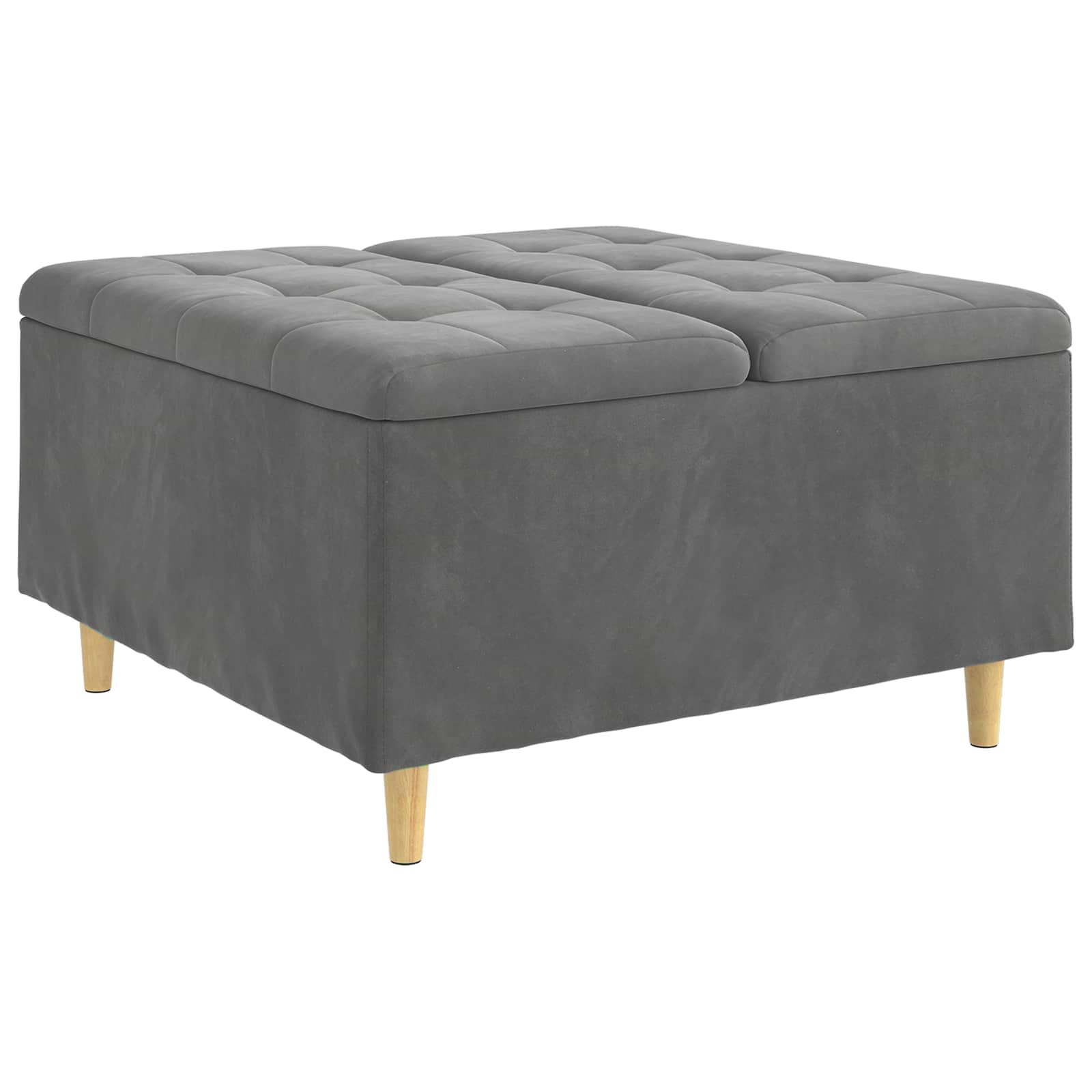 Aufbewahrungsottomane Dunkelgrau 80 x 80 x 45 cm Samt