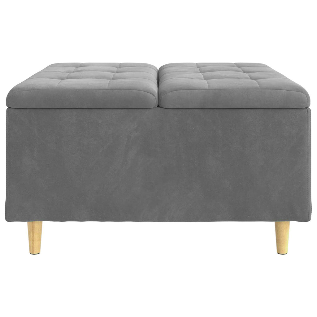Aufbewahrungsottomane Dunkelgrau 80 x 80 x 45 cm Samt