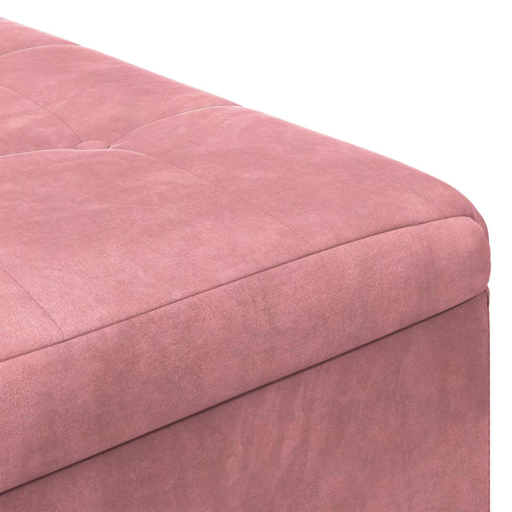 Aufbewahrungsottomane mit Kissen Rosa 80 x 80 x 45 cm Samt