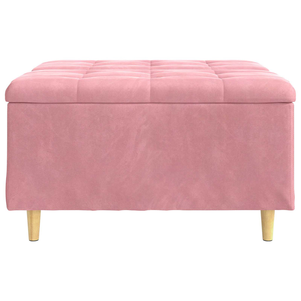 Aufbewahrungsottomane mit Kissen Rosa 80 x 80 x 45 cm Samt