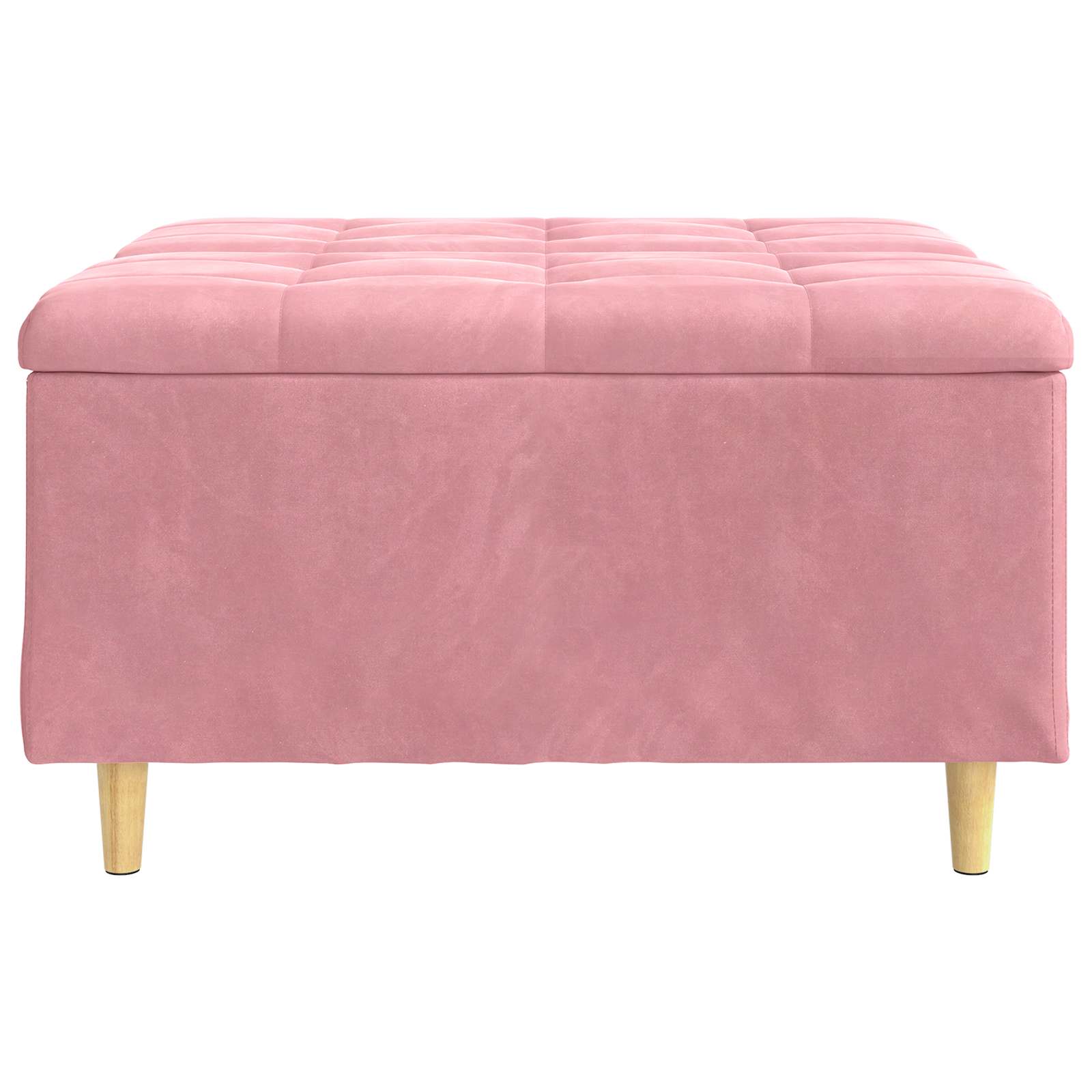 Aufbewahrungsottomane mit Kissen Rosa 80 x 80 x 45 cm Samt