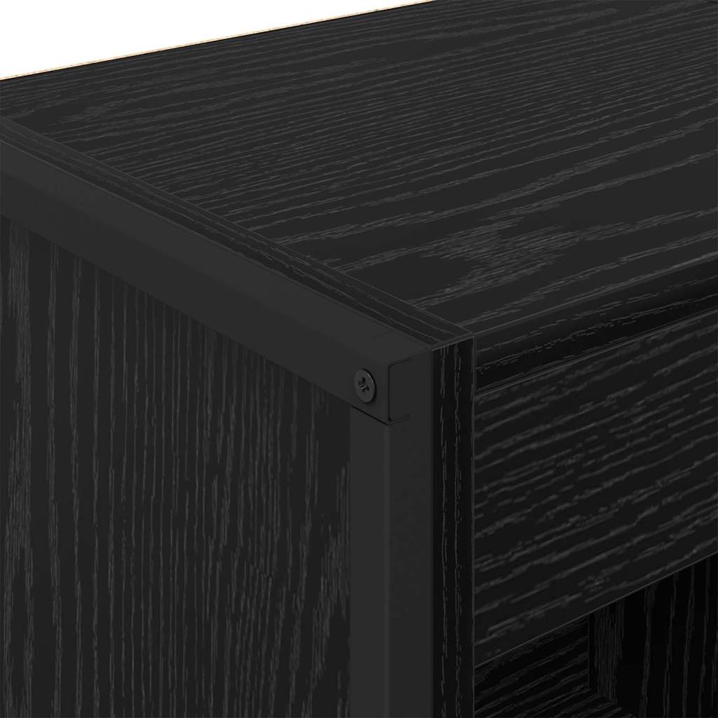Bücherregal Schwarz Eichen-Optik 40 x 30 x 121 cm Holzwerkstoff
