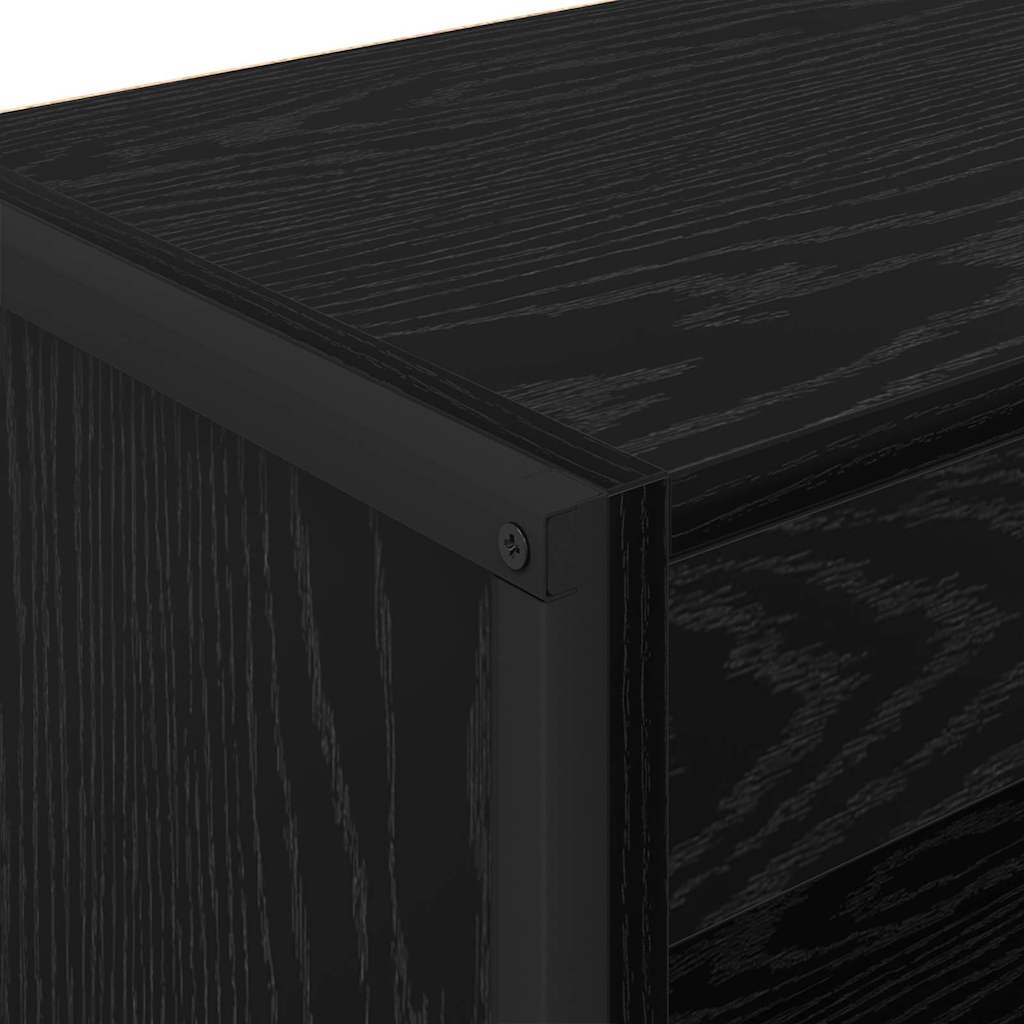 Bücherregal Schwarz Eichen-Optik 60 x 30 x 121 cm Holzwerkstoff