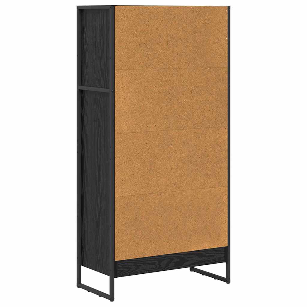 Bücherregal Schwarz Eichen-Optik 60 x 30 x 121 cm Holzwerkstoff