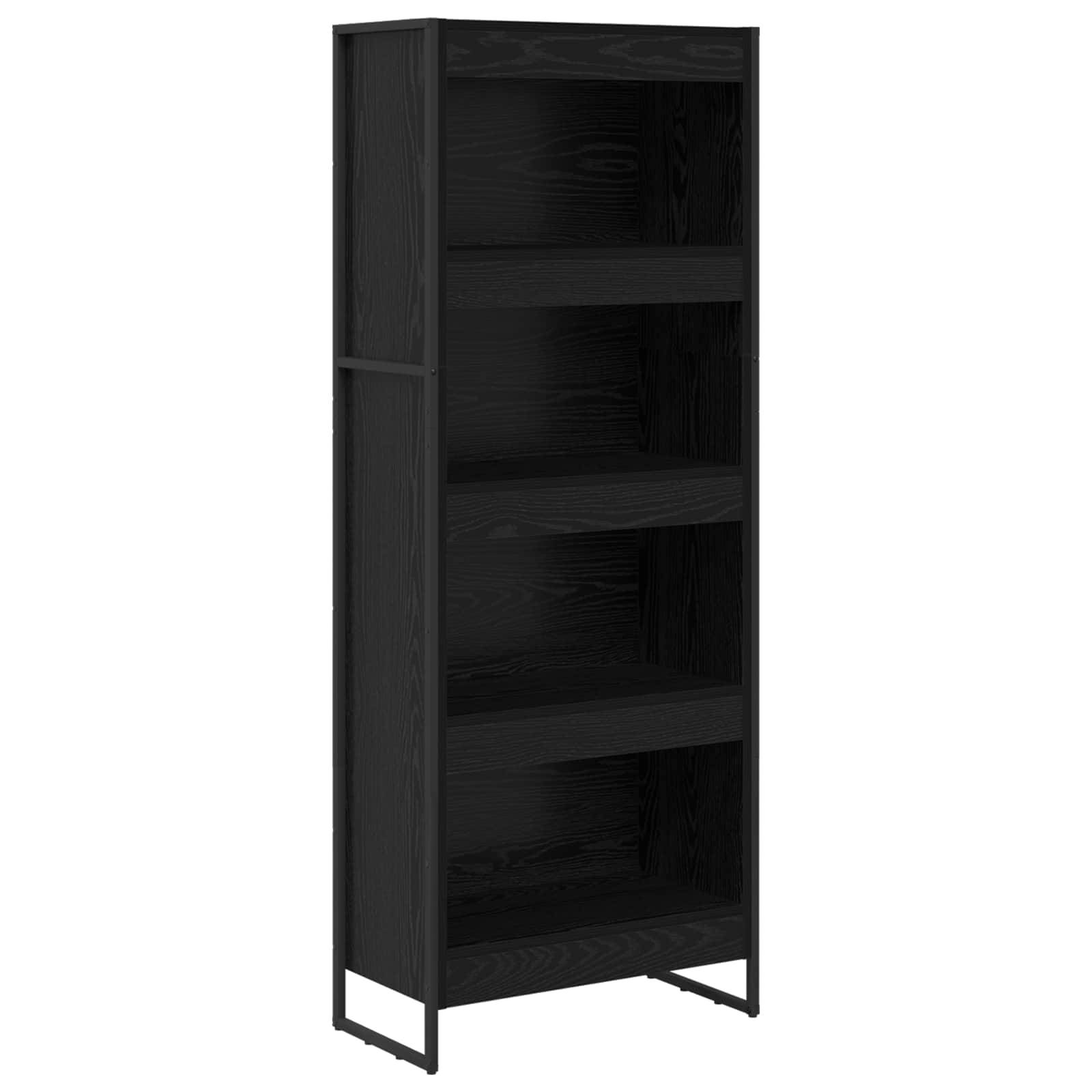 Bücherregal Schwarz Eichen-Optik 60 x 30 x 155 cm Holzwerkstoff