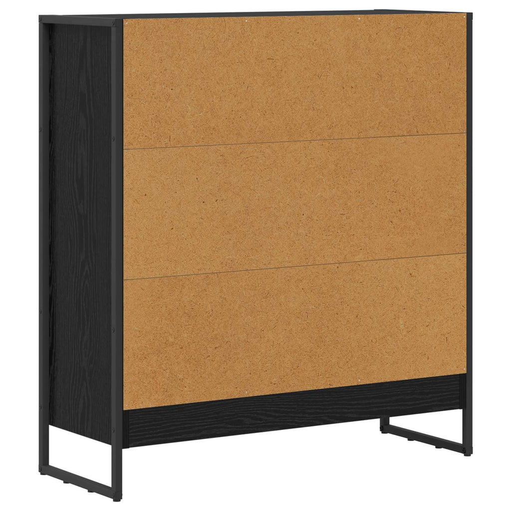 Bücherregal Schwarz Eichen-Optik 80 x 30 x 86,5 cm